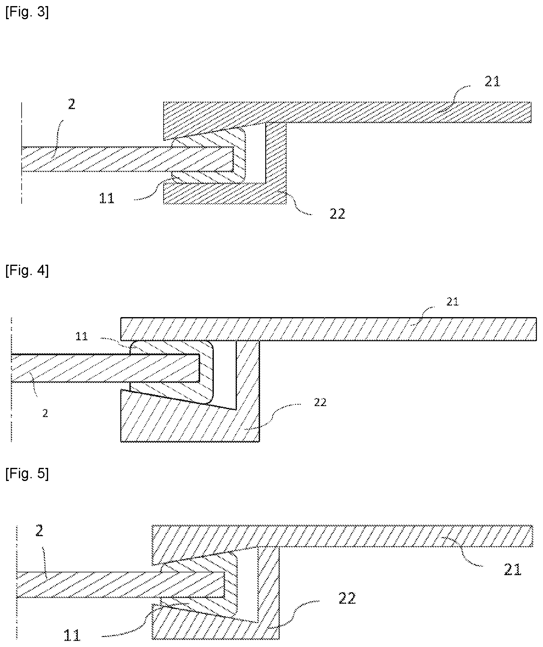 Patent US12552136 Figure 2 – Clamped glazed unit and peripheral seal thereof with a shape that limits the peripheral sliding of the glazed unit so as to guarantee that it does not come loose from its mounting structure