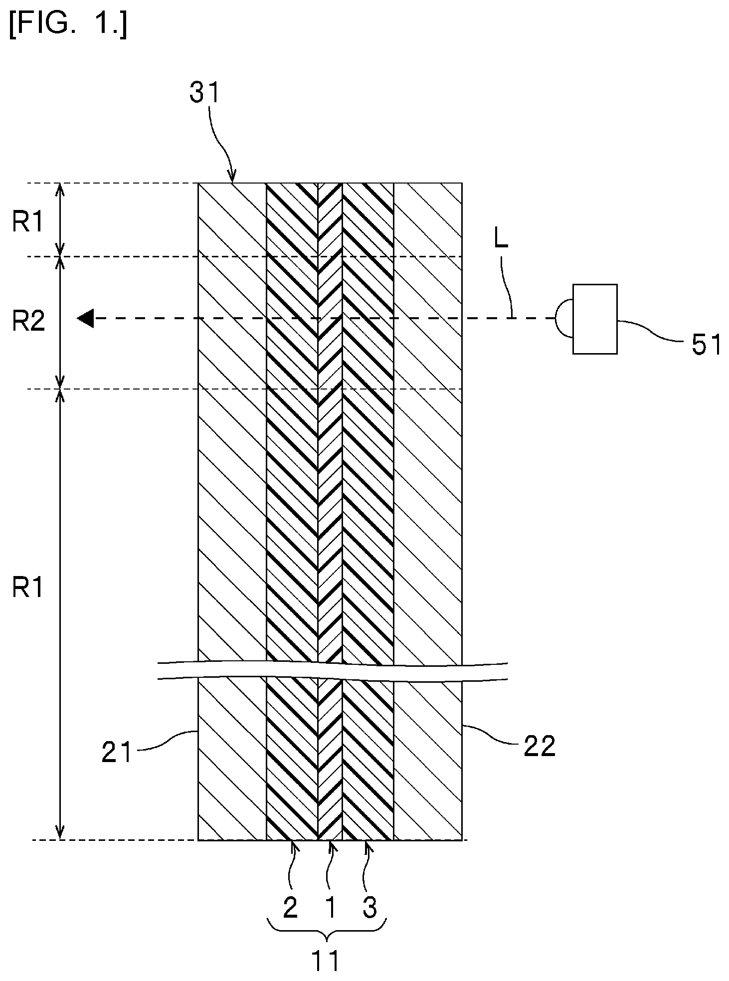 Patent US12552137 Figure 1 – Laminated glass and vehicle