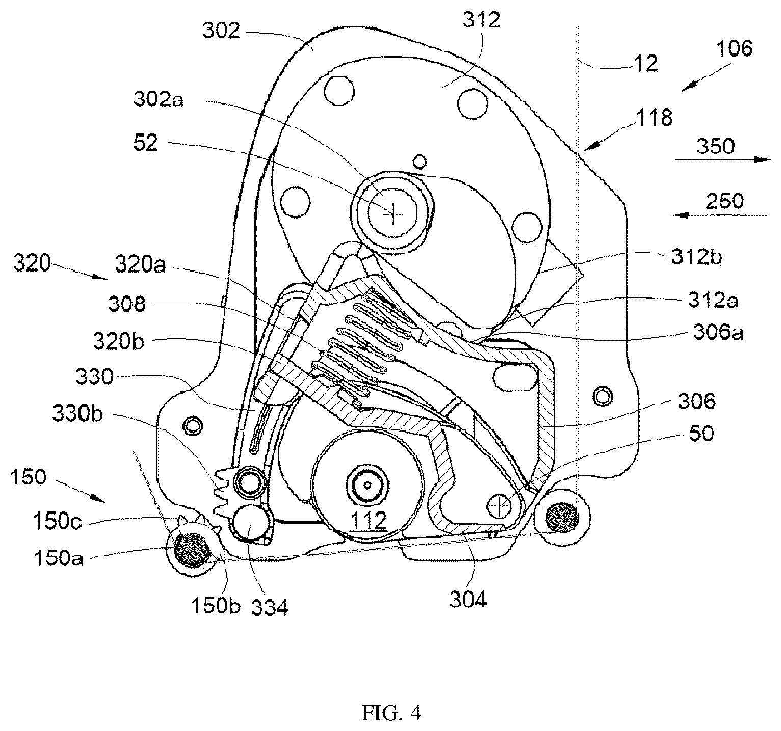 Patent US12552148 Figure 4 – Lamination module for a card processing machine including a system for assisting with peeling of a transfer film