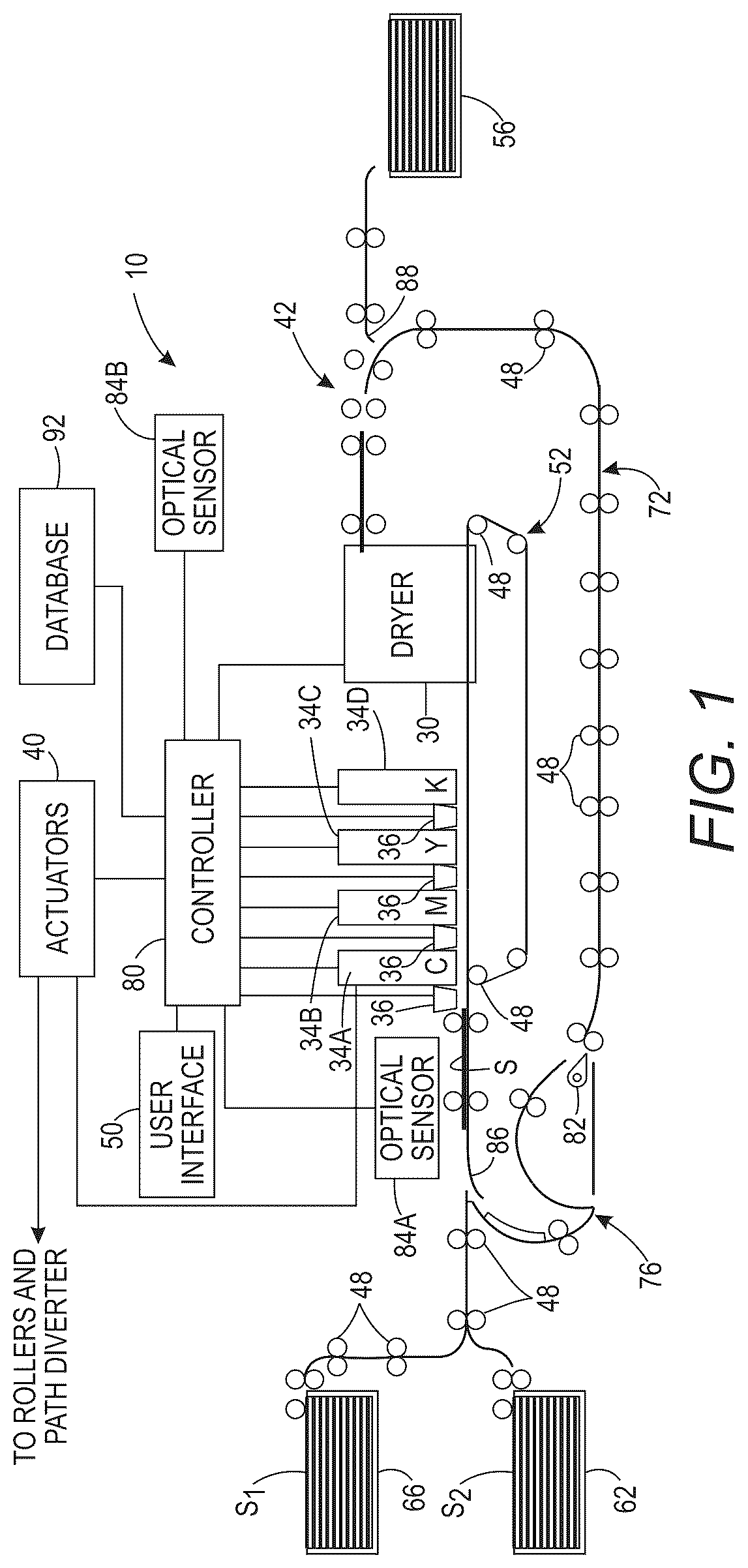 Patent US12552181 — Inkjet printer with image dryer for improving ink image quality in an aqueous inkjet printer — Figure 1