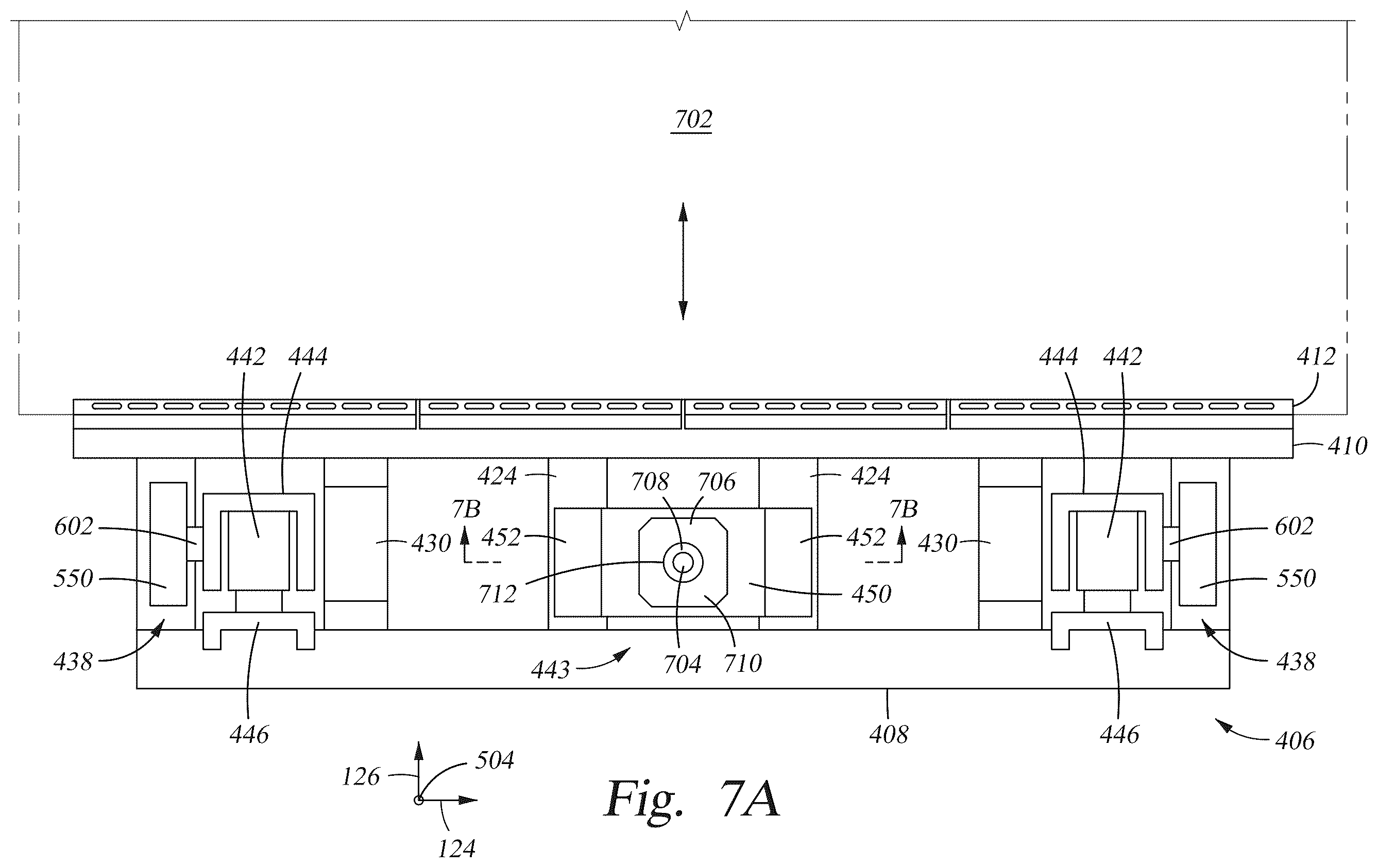Patent US12552183 Figure 7 – Inkjet printer with substrate height position control