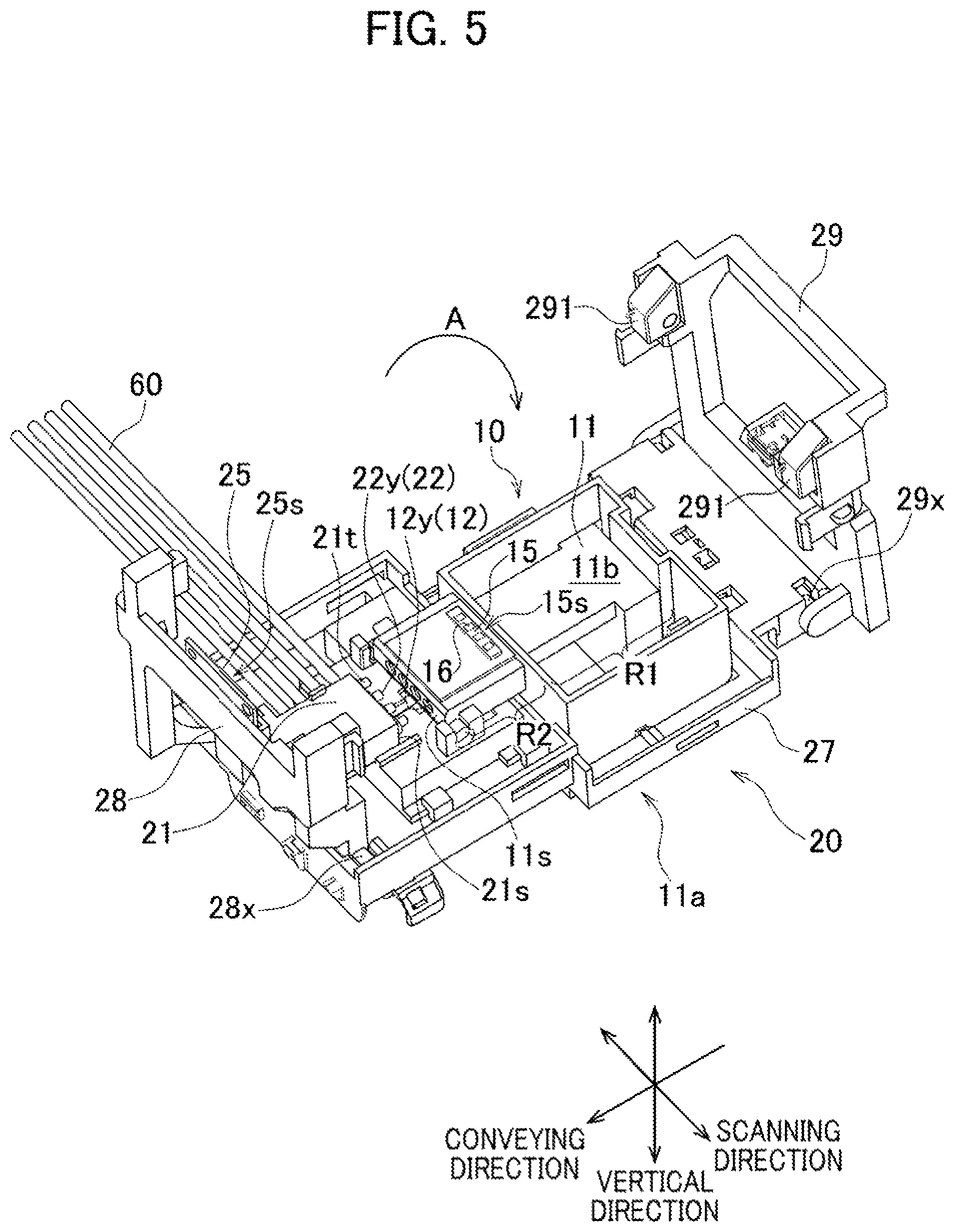 Patent US12552187 Figure 5 – Liquid ejecting device switchable between first state in which two terminals are separated from each other and second state in which two terminals are in contact with each other