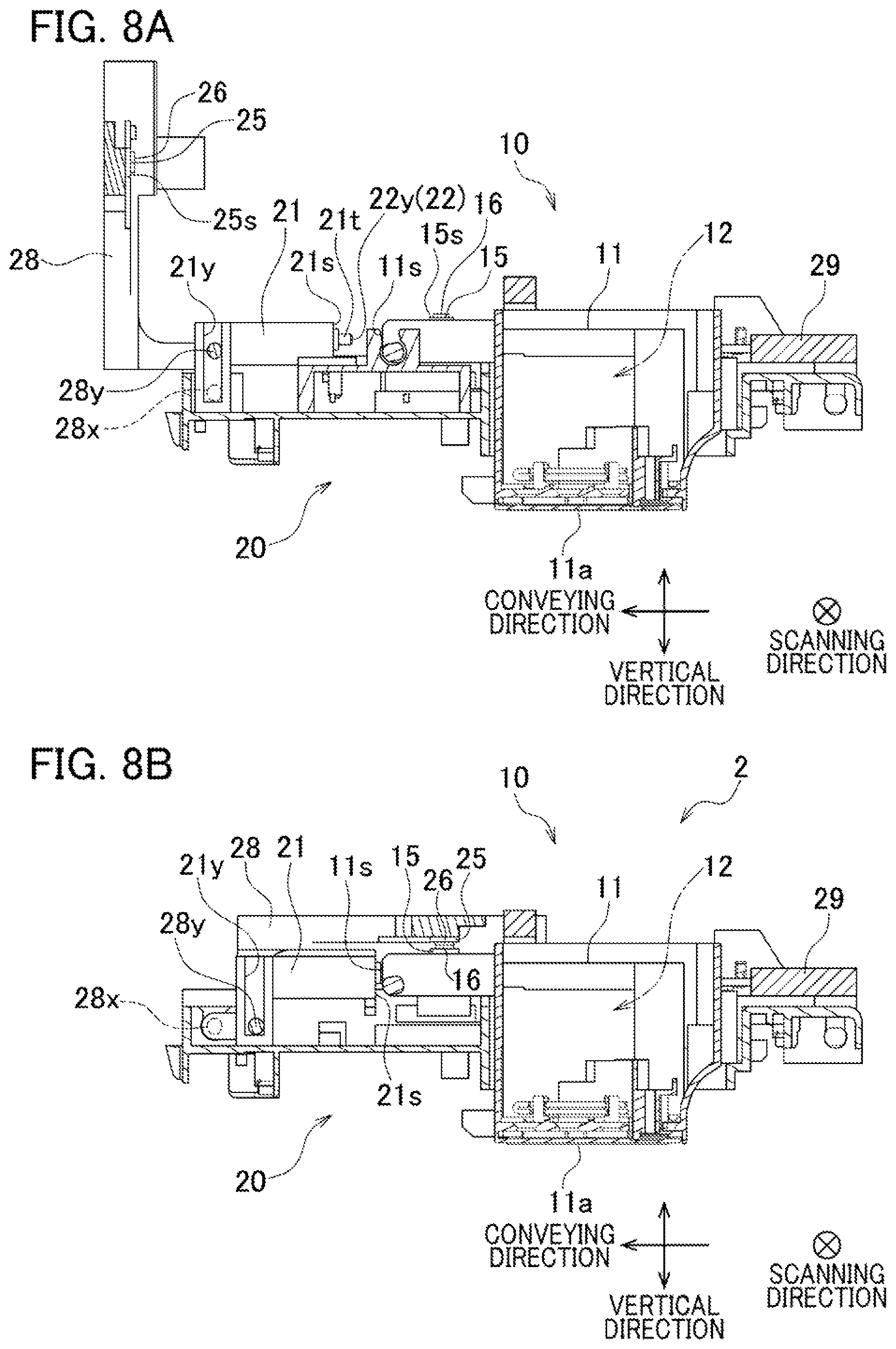 Patent US12552187 Figure 8 – Liquid ejecting device switchable between first state in which two terminals are separated from each other and second state in which two terminals are in contact with each other