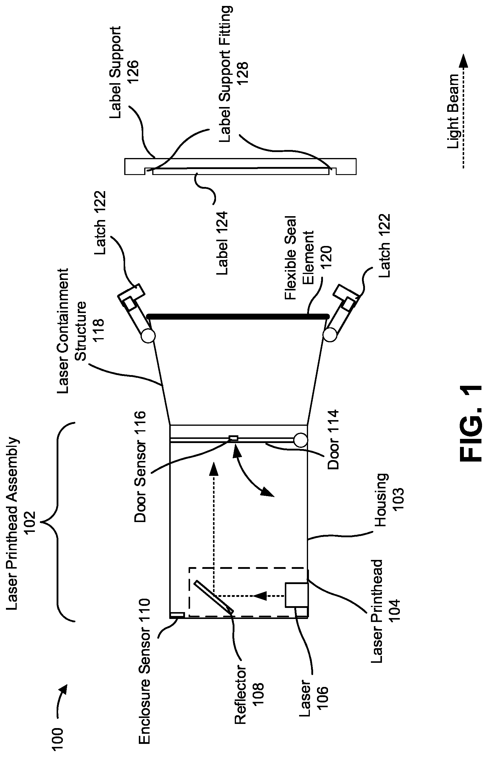 Patent US12552189 Figure 1 – Laser containment structure for a laser printhead