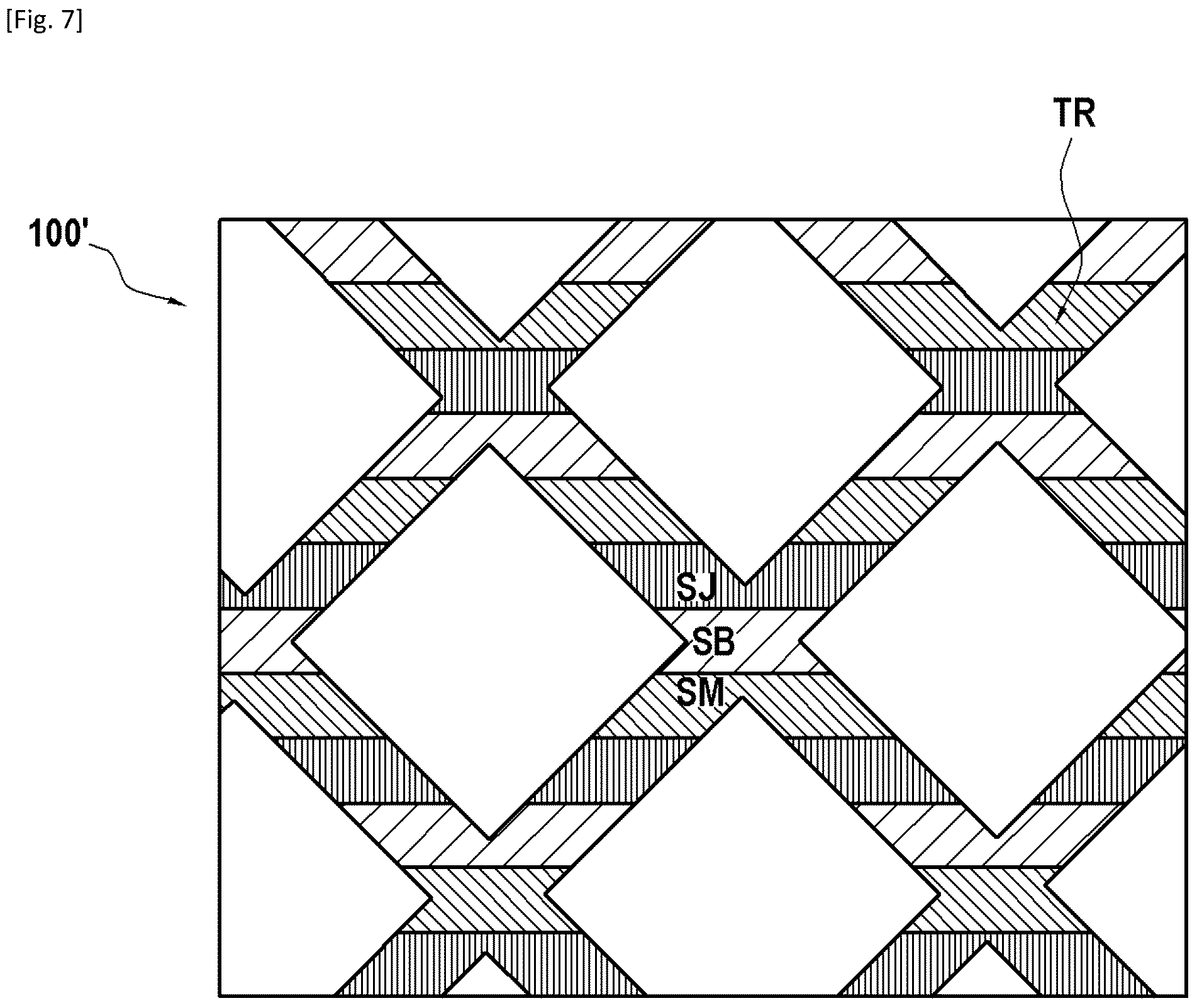 Patent US12552194 Figure 6 – Security document comprising a perforated opaque layer with a white appearance above a matrix of coloured sub-pixels