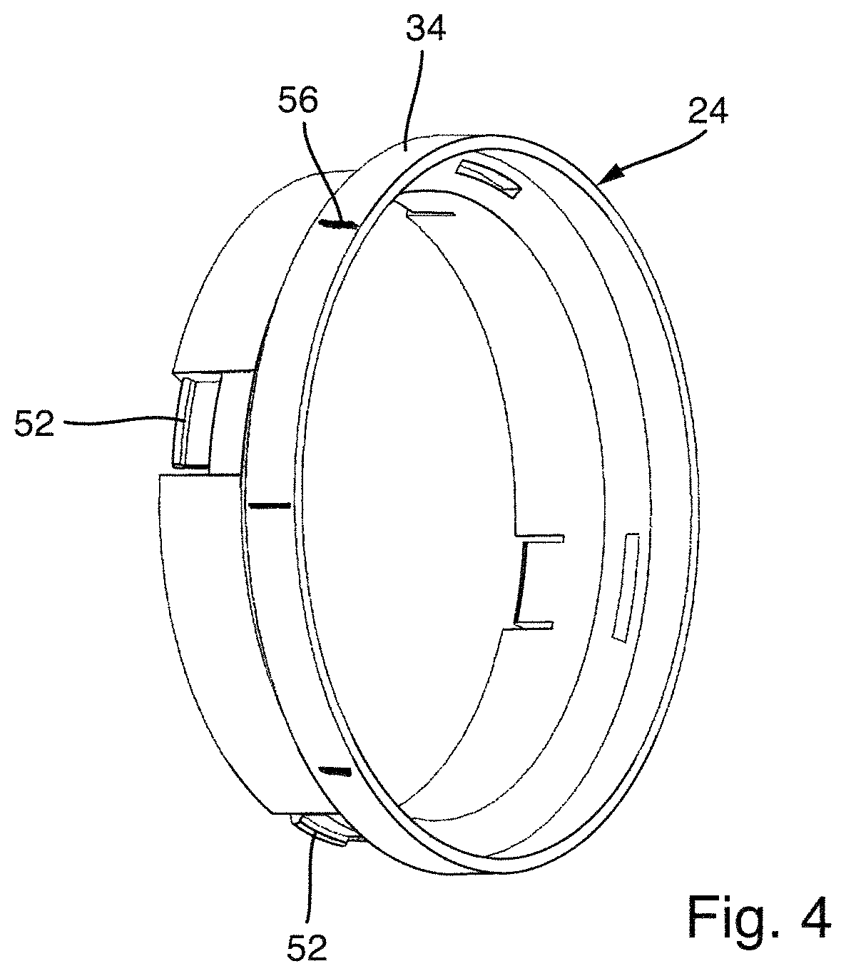 Patent US12552197 Figure 4 – Wheel system with an adapter disc