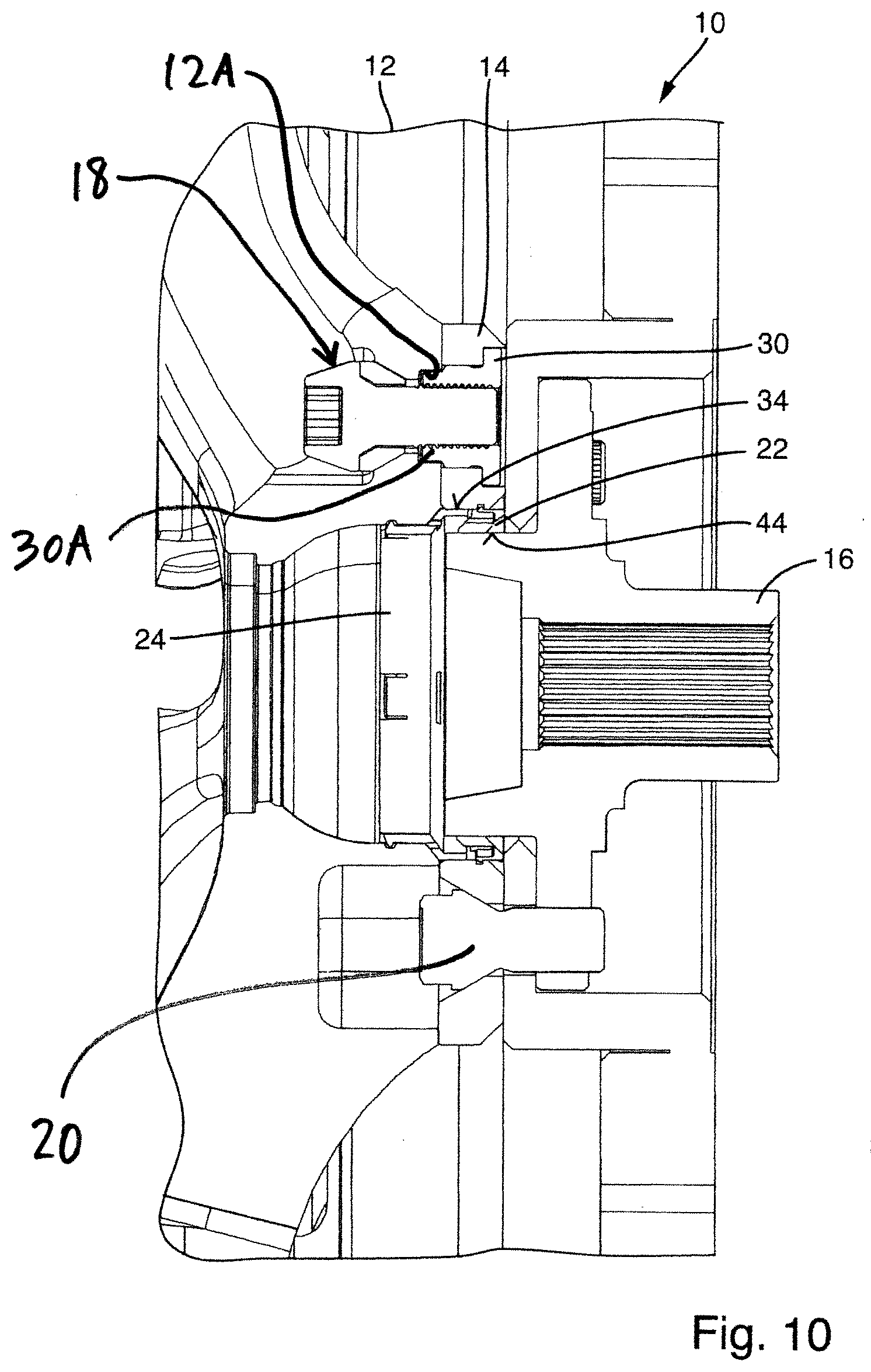 Patent US12552197 Figure 9 – Wheel system with an adapter disc