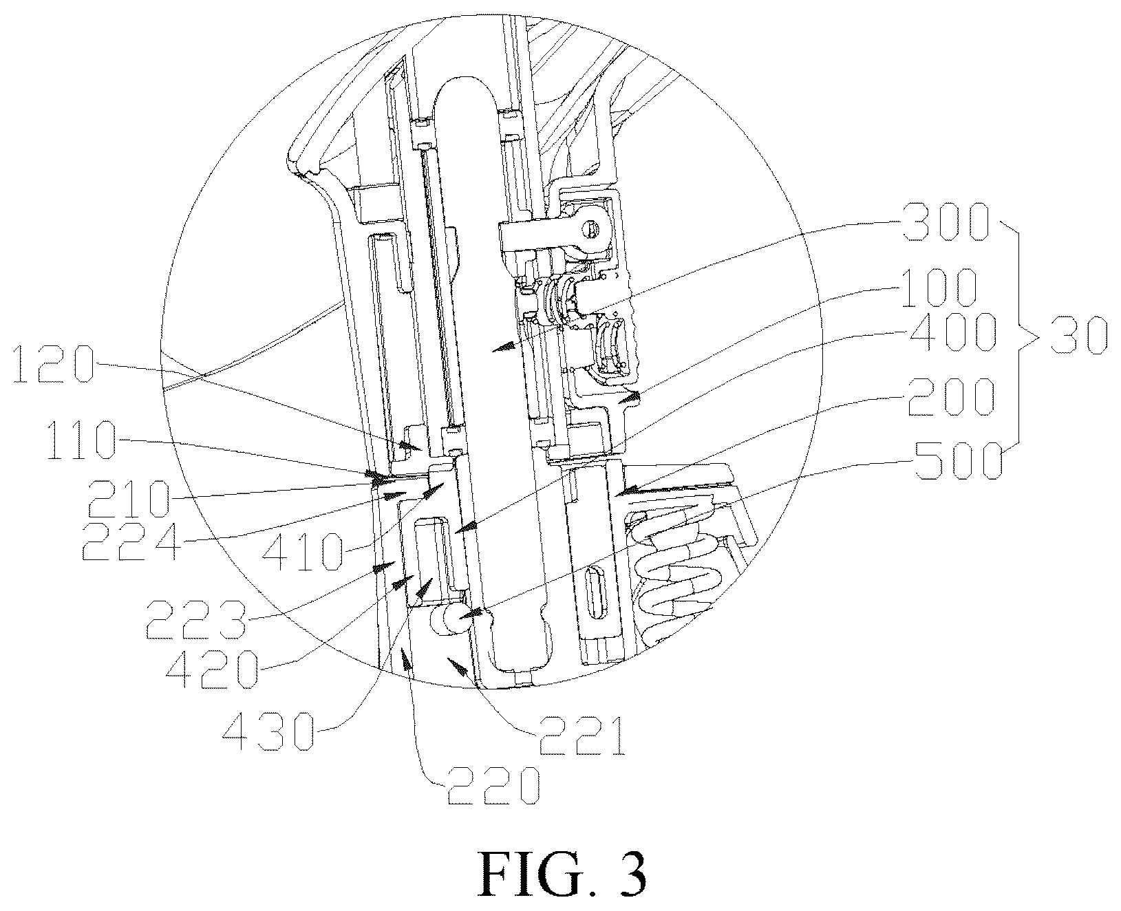 Patent US12552199 Figure 3 – Wheel connecting structure and baby carrier