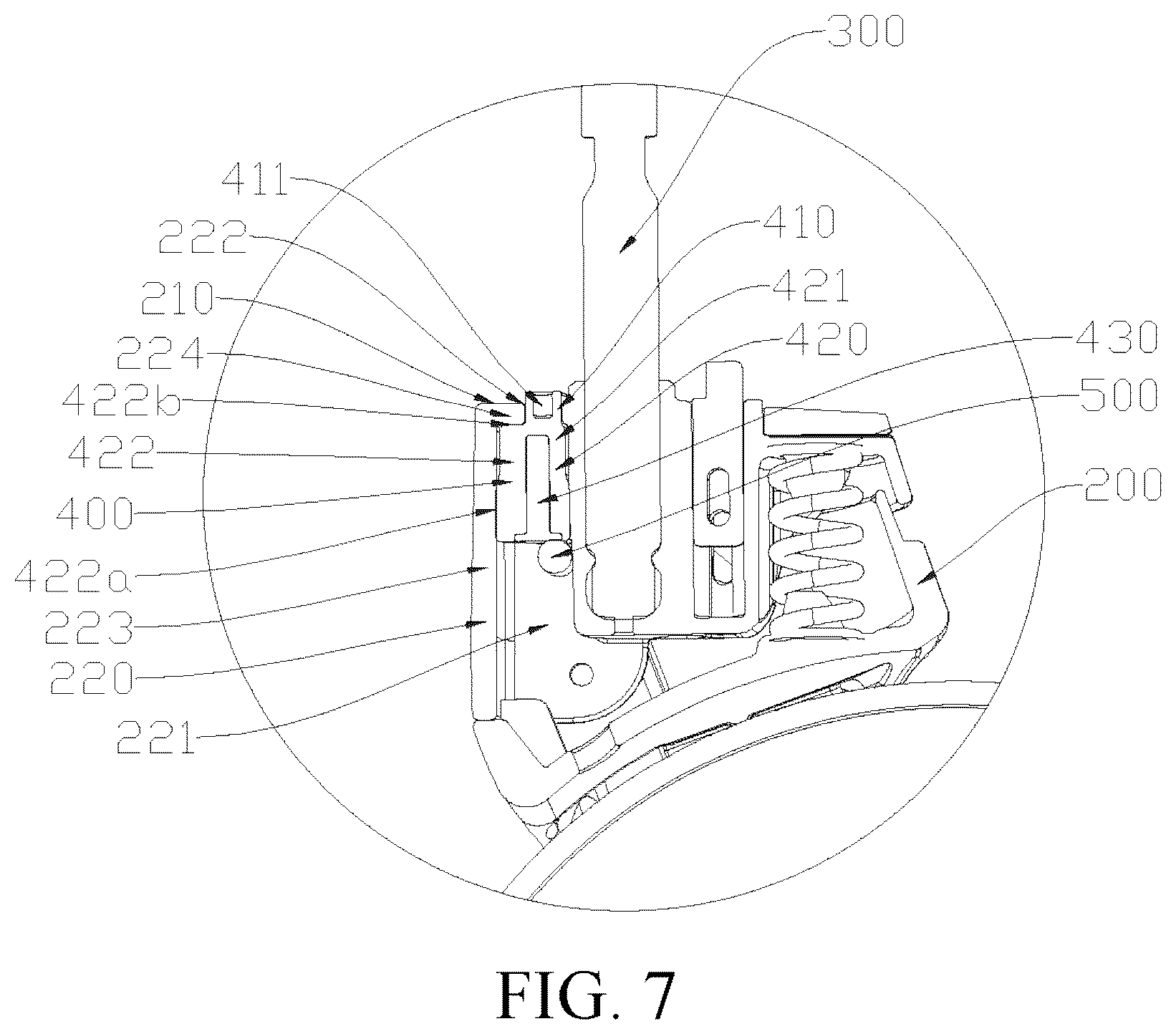 Patent US12552199 Figure 7 – Wheel connecting structure and baby carrier