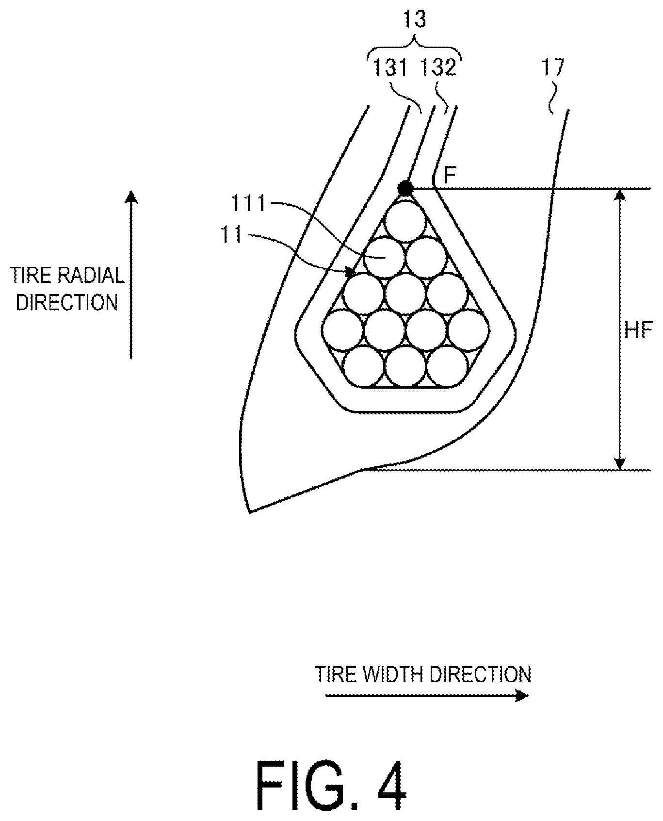 Patent US12552200 Figure 4 – Tire with specified profile