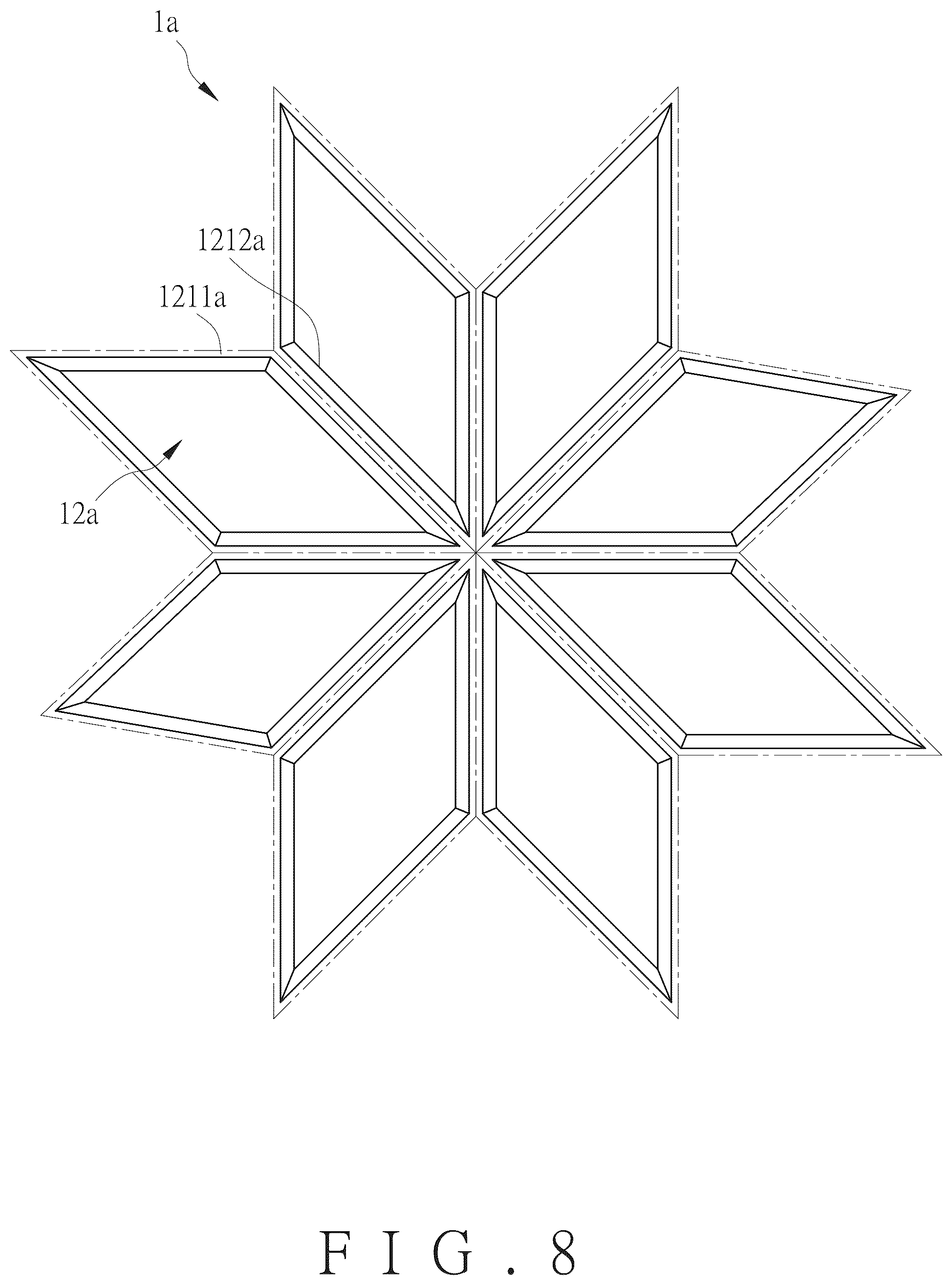 Patent US12552203 Figure 8 – Structure for enhancing sidewall marking contrast and tire with the same