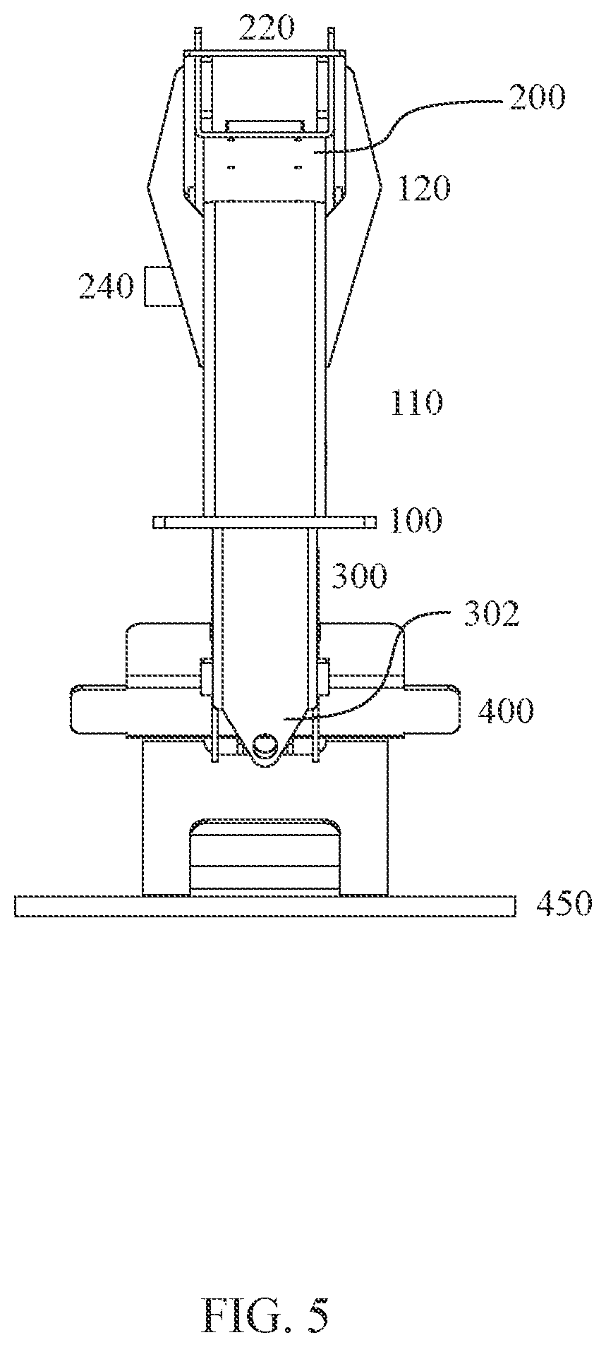 Patent US12552208 Figure 5 – Tow dolly mount apparatus