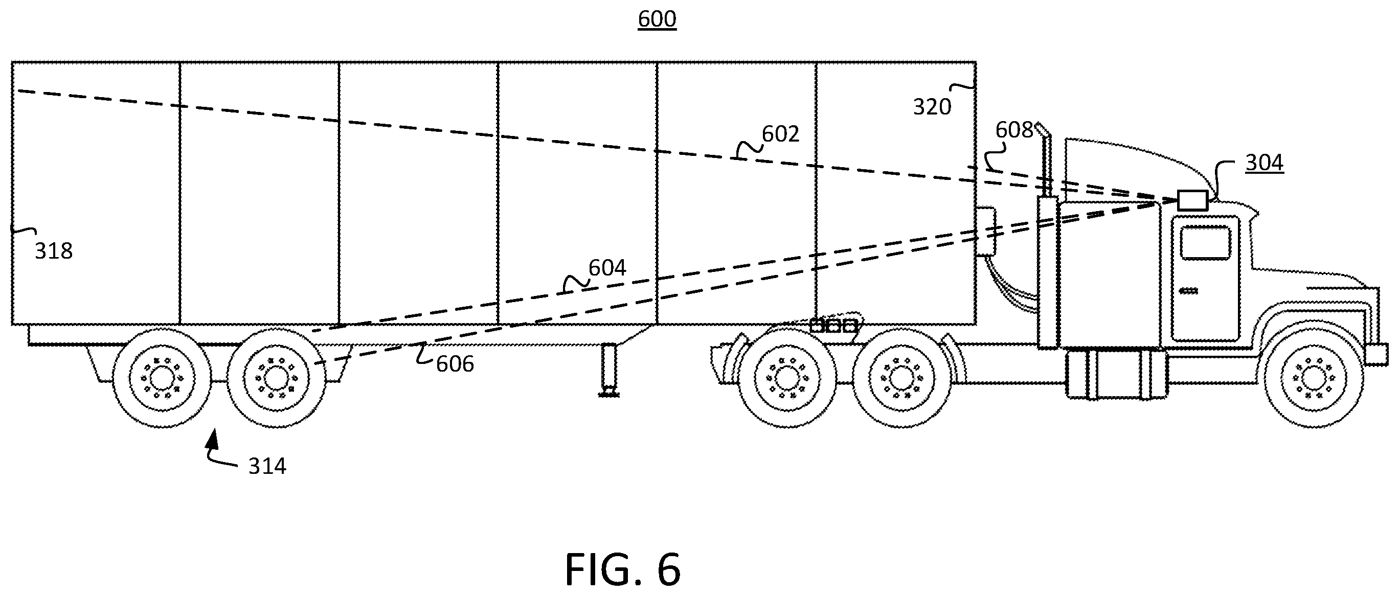Patent US12552209 Figure 6 – Systems and methods of monitoring and control for trailer dynamics