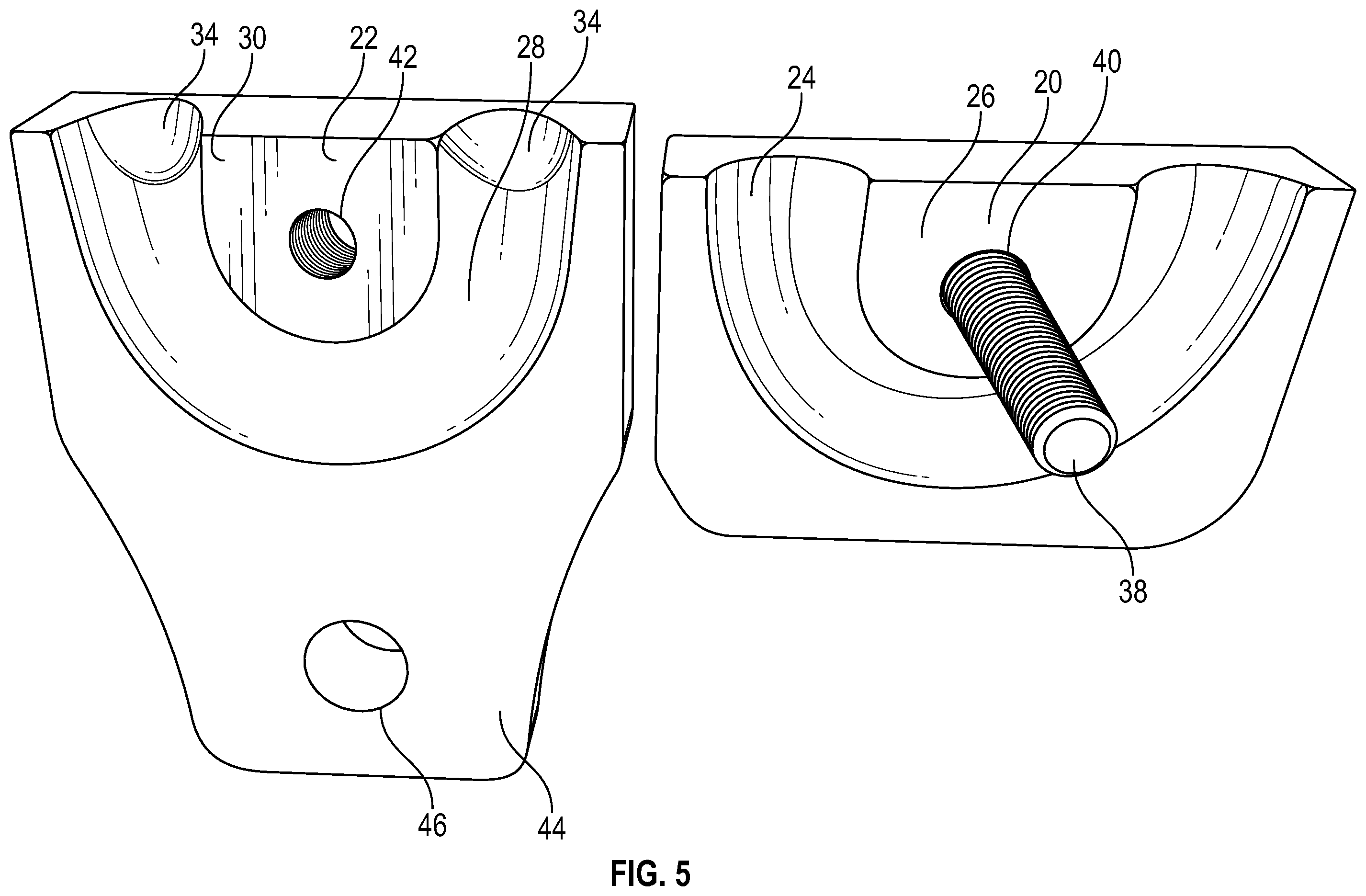 Patent US12552210 Figure 5 – Hitch assembly for vehicle front tow hook