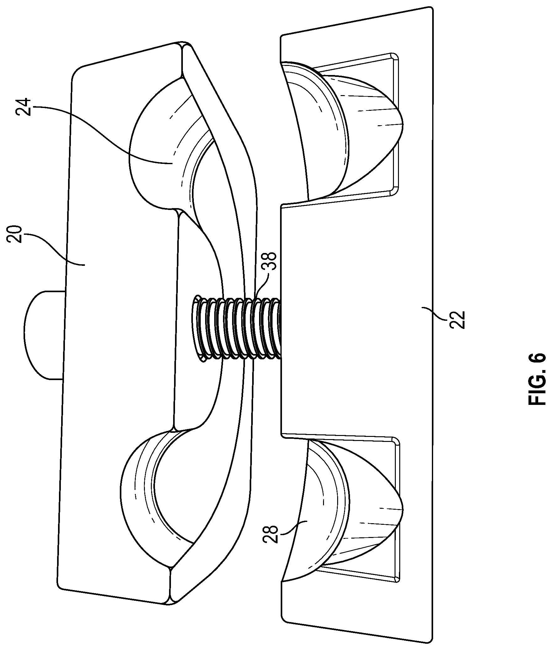 Patent US12552210 Figure 6 – Hitch assembly for vehicle front tow hook