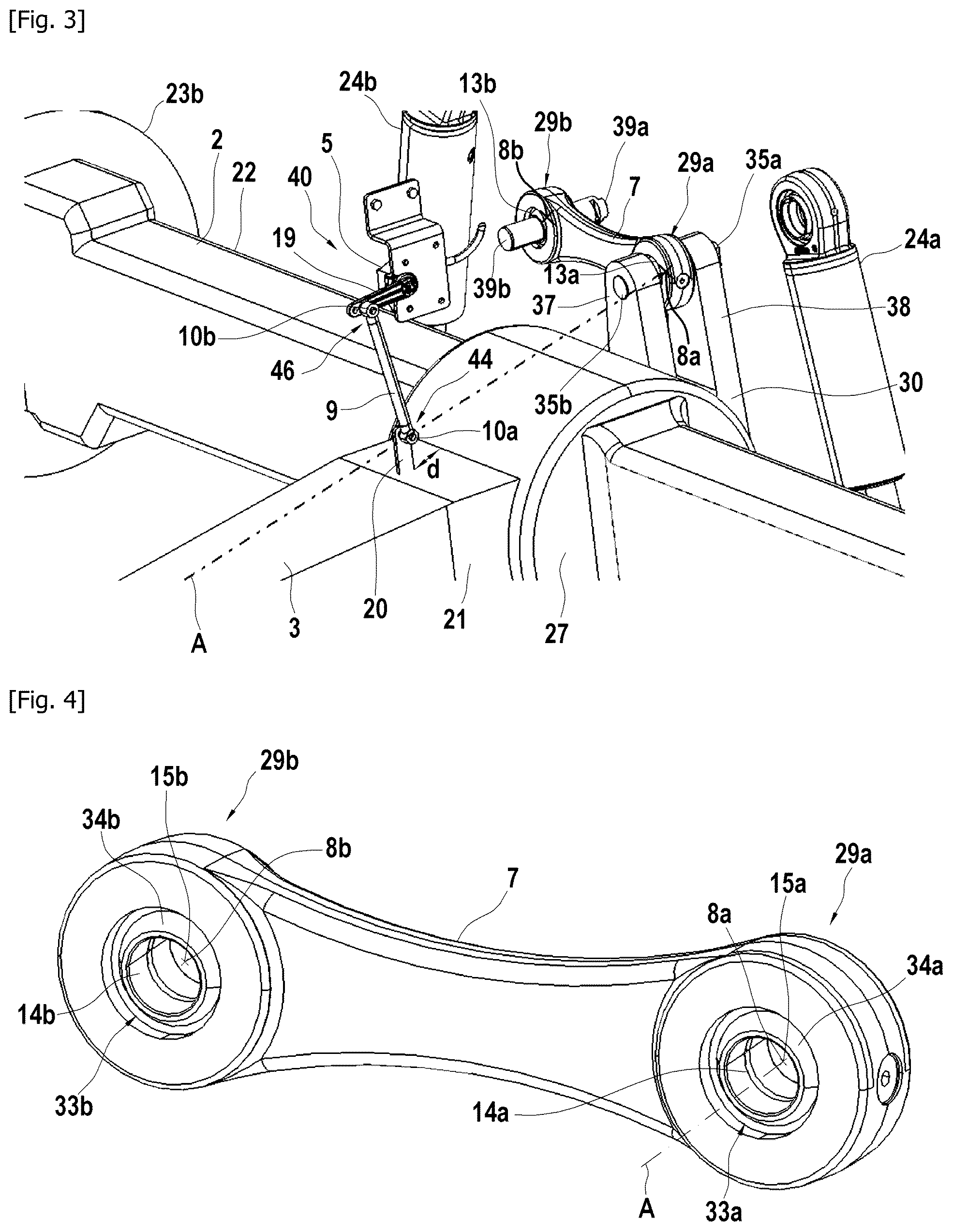 Patent US12552211 Figure 2 – Work vehicle comprising a sensor for detecting movement of a height-settable axle