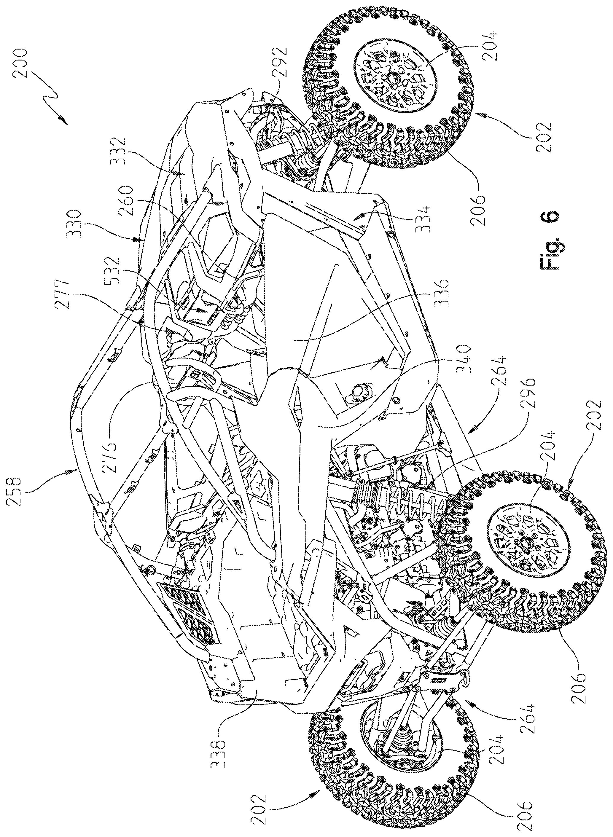 Patent US12552215 Figure 6 – Adjustable suspensions and vehicle operation for off-road recreational vehicles