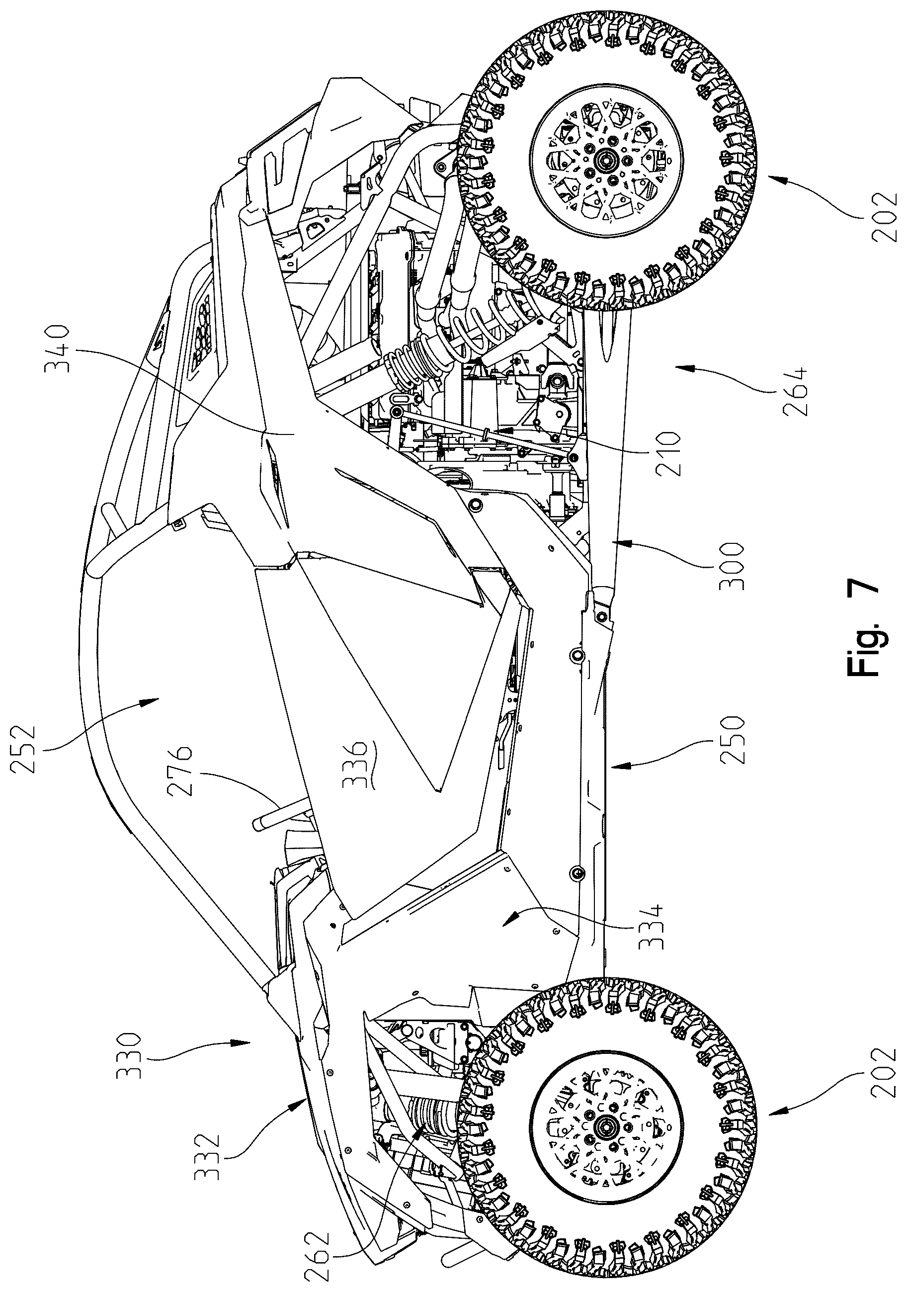Patent US12552215 Figure 7 – Adjustable suspensions and vehicle operation for off-road recreational vehicles