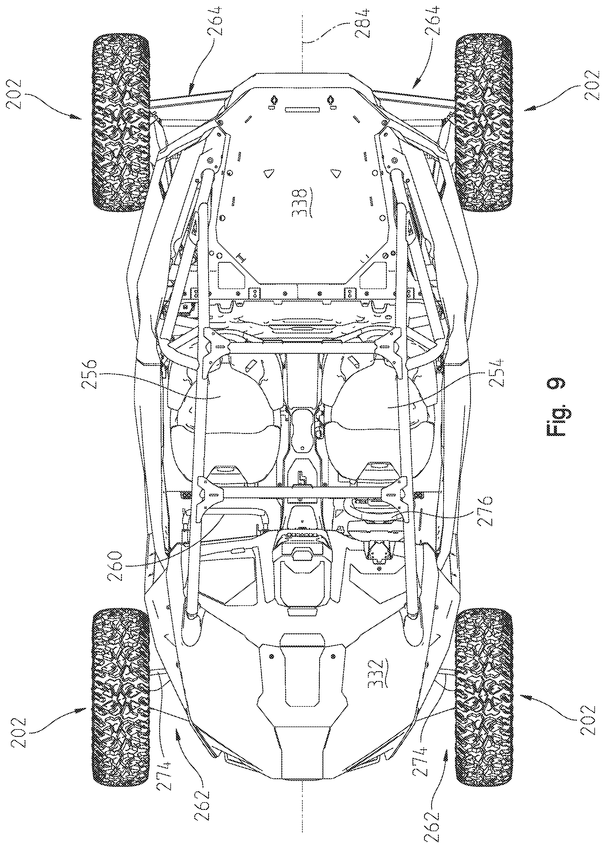 Patent US12552215 Figure 9 – Adjustable suspensions and vehicle operation for off-road recreational vehicles