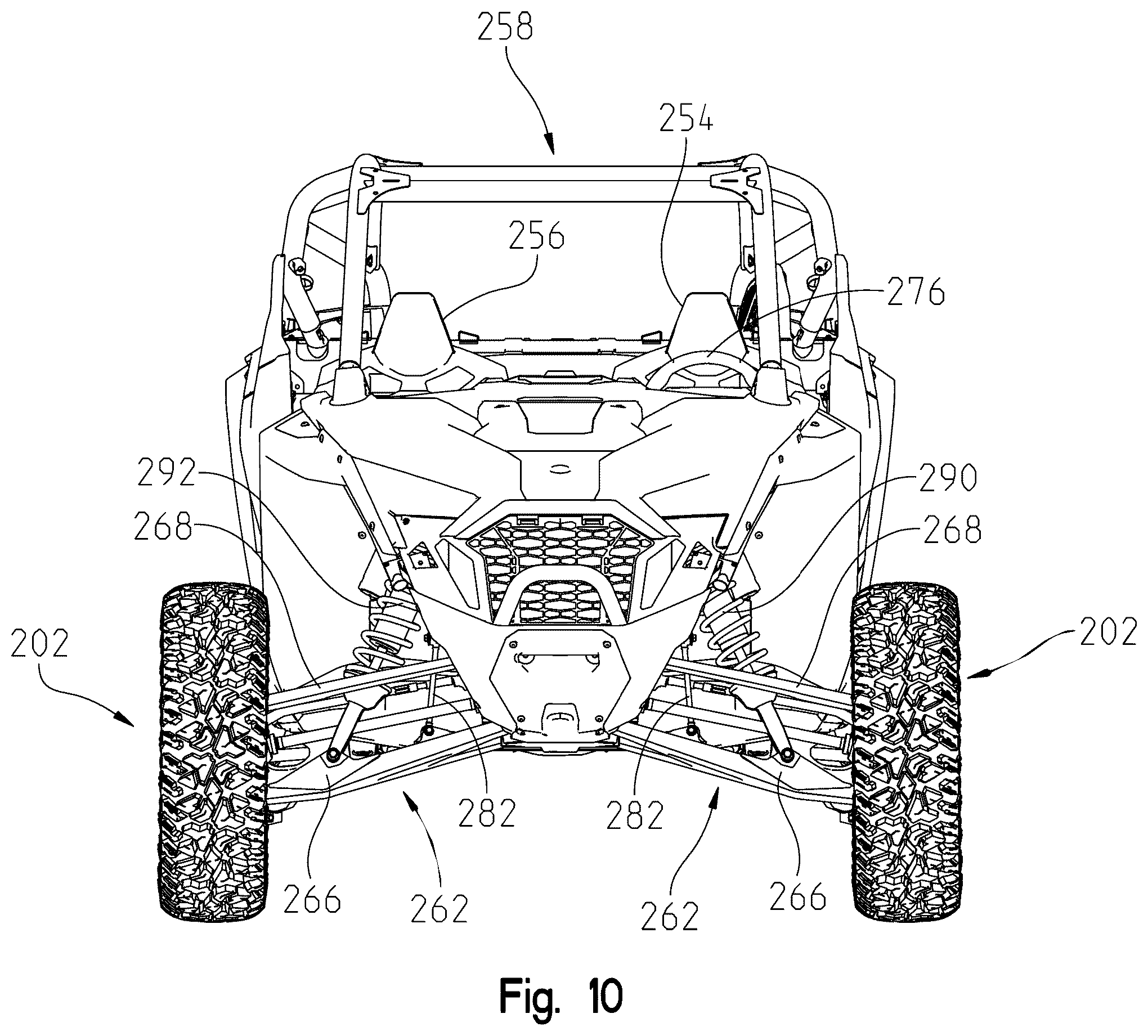 Patent US12552215 Figure 10 – Adjustable suspensions and vehicle operation for off-road recreational vehicles