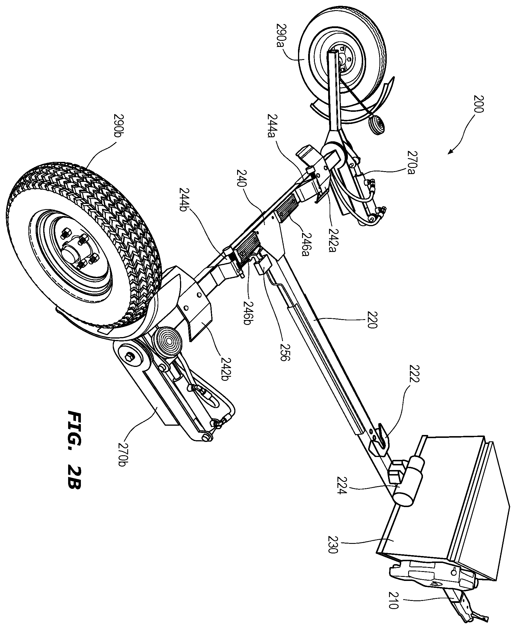 Patent US12552216 Figure 3 – Adjustable height single axle trailer