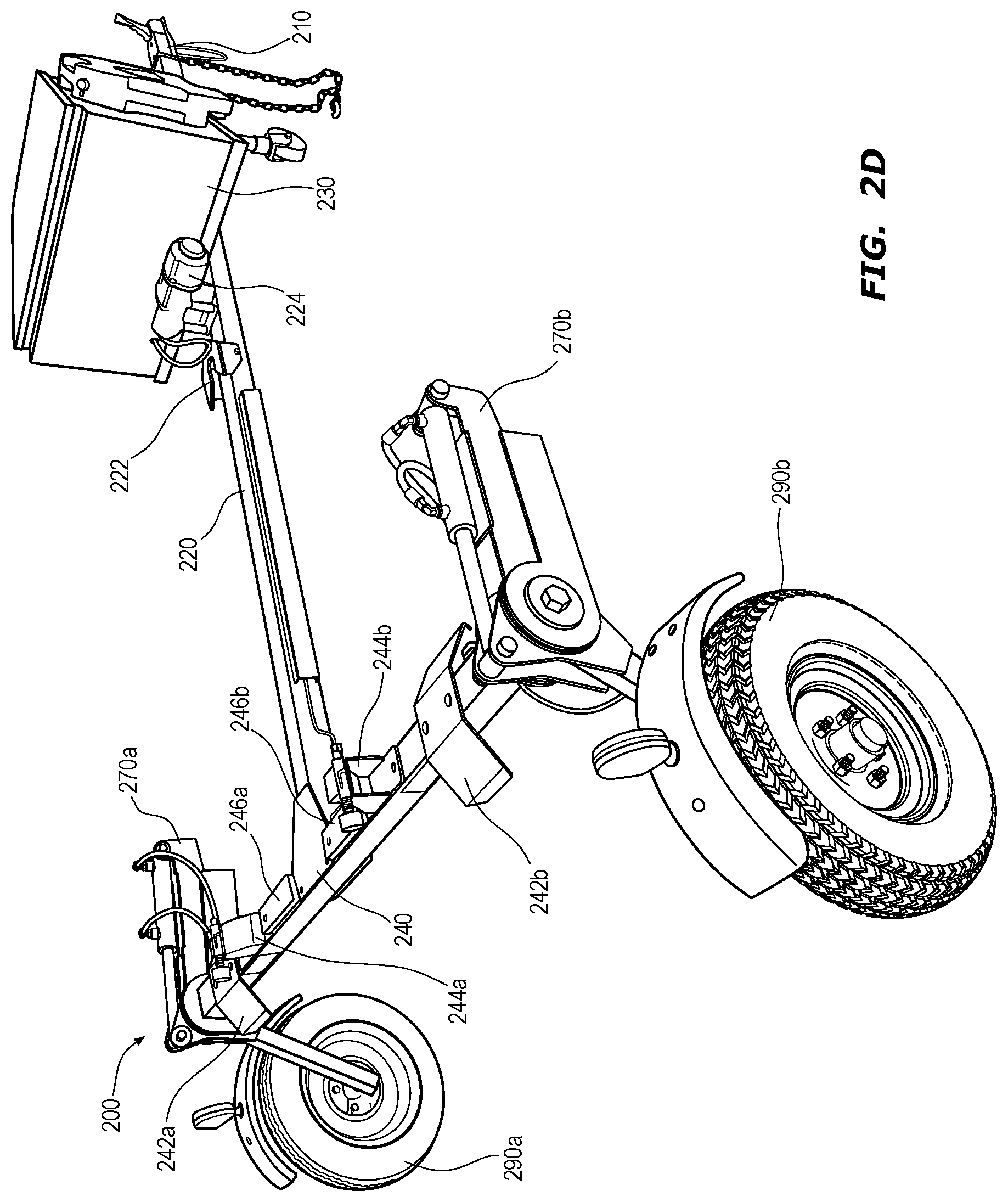 Patent US12552216 Figure 5 – Adjustable height single axle trailer