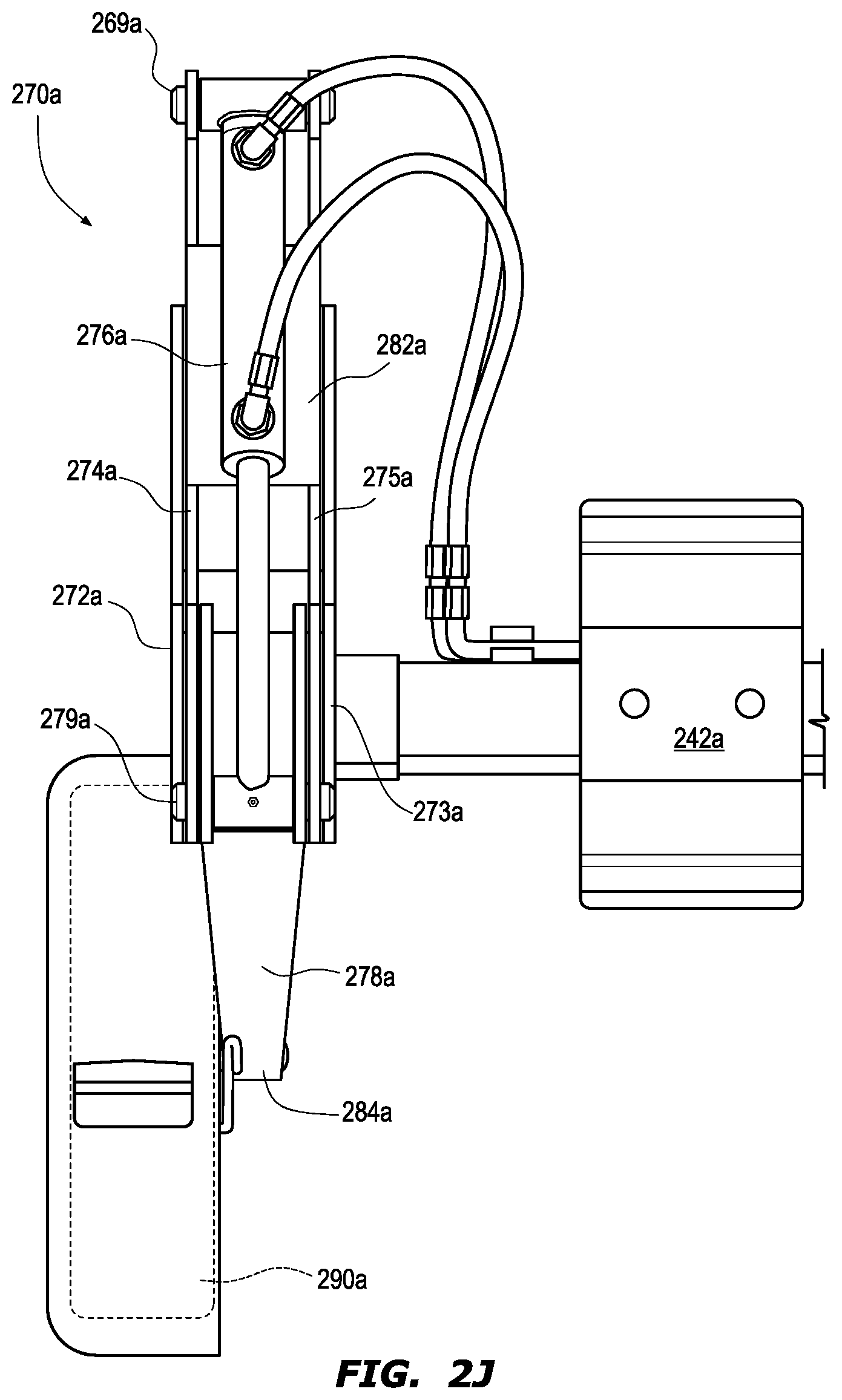 Patent US12552216 Figure 11 – Adjustable height single axle trailer