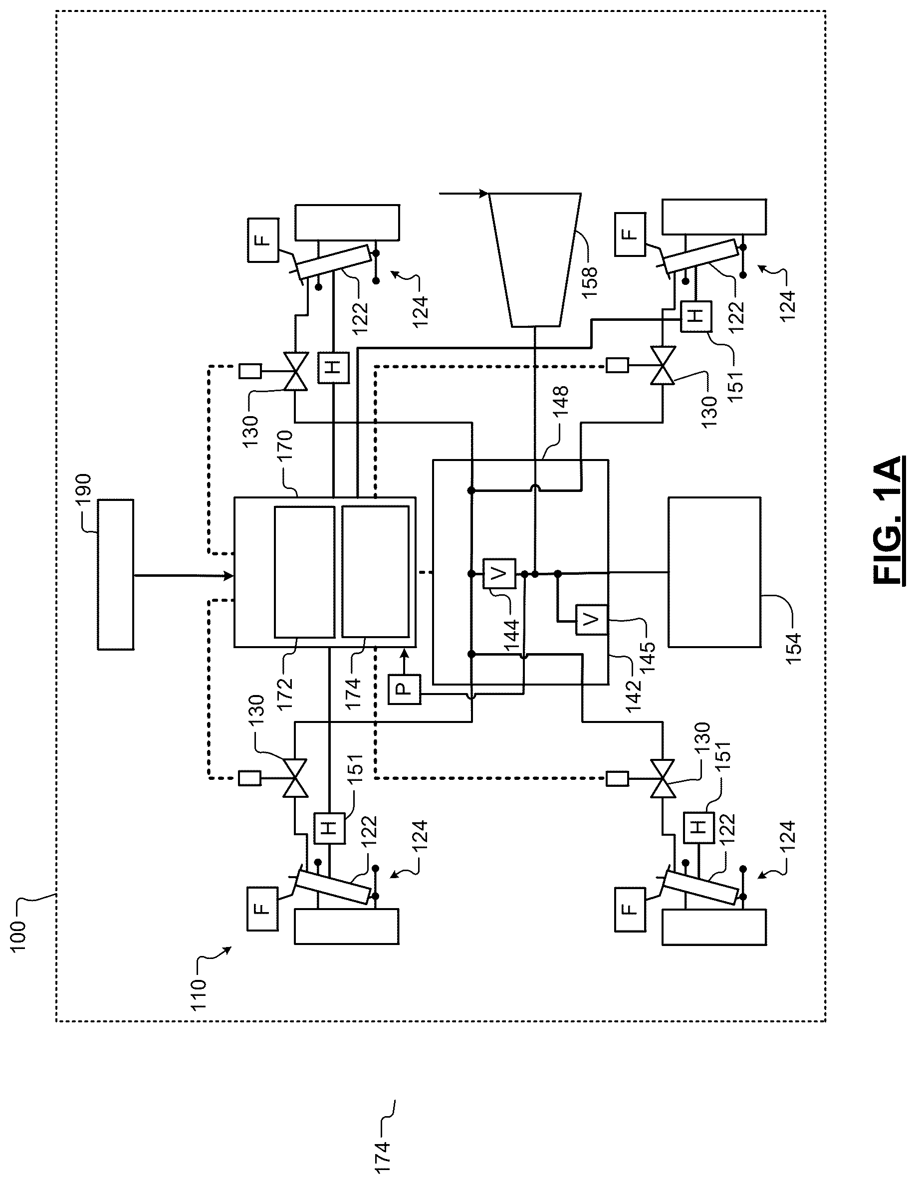 Patent US12552218 — Air spring suspension system with variable flow valves — Figure 1