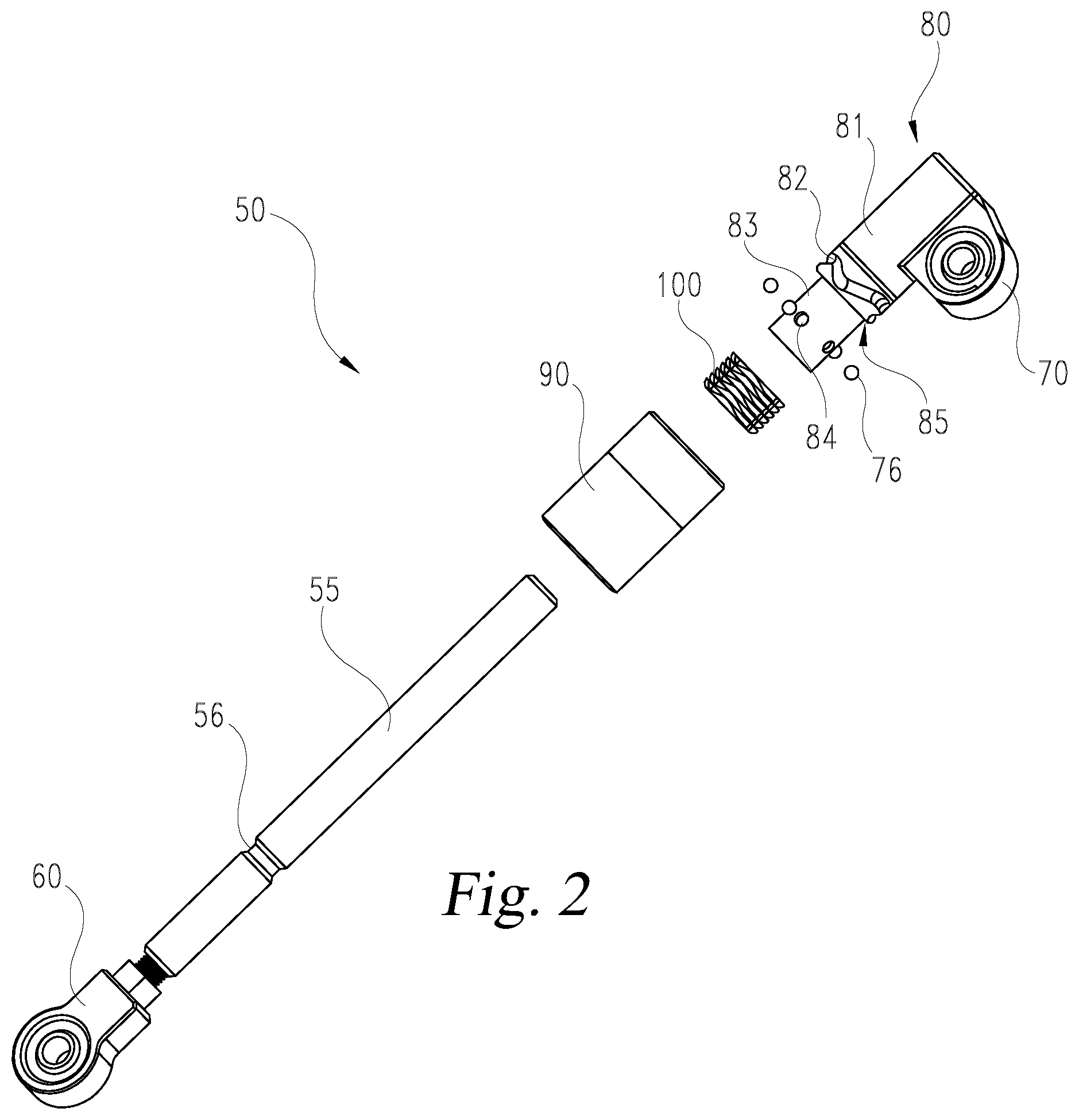 Patent US12552219 Figure 2 – Disconnectable sway bar link