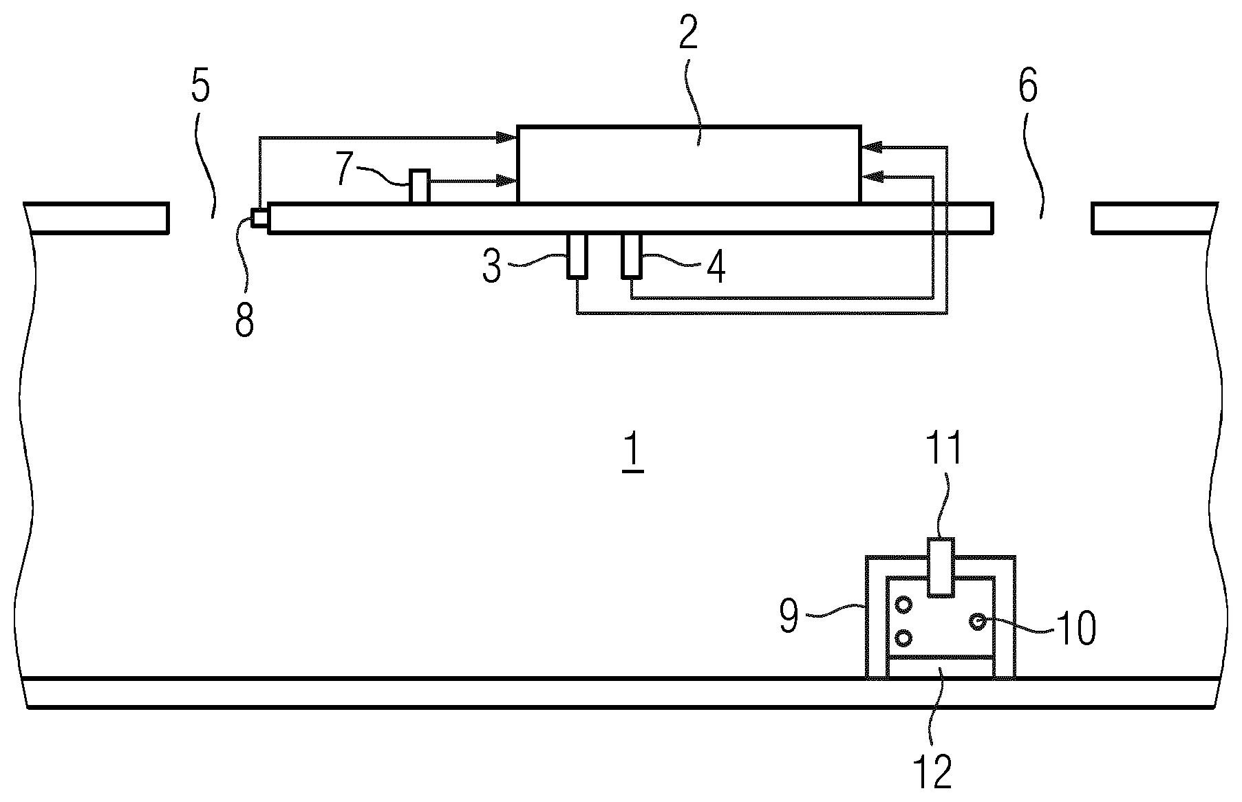 Patent US12552226 Figure 1 – Method for determining a fresh air volume flow in a vehicle for transporting people, and device for carrying out the method