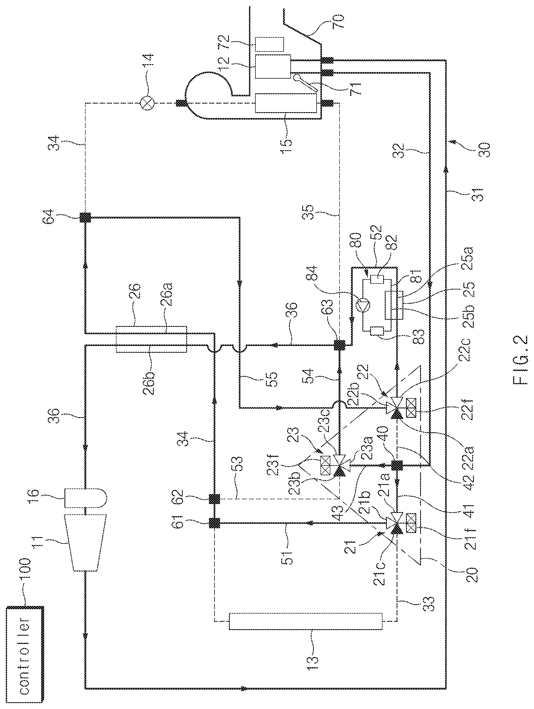 Patent US12552229 Figure 2 – Vehicle HVAC system