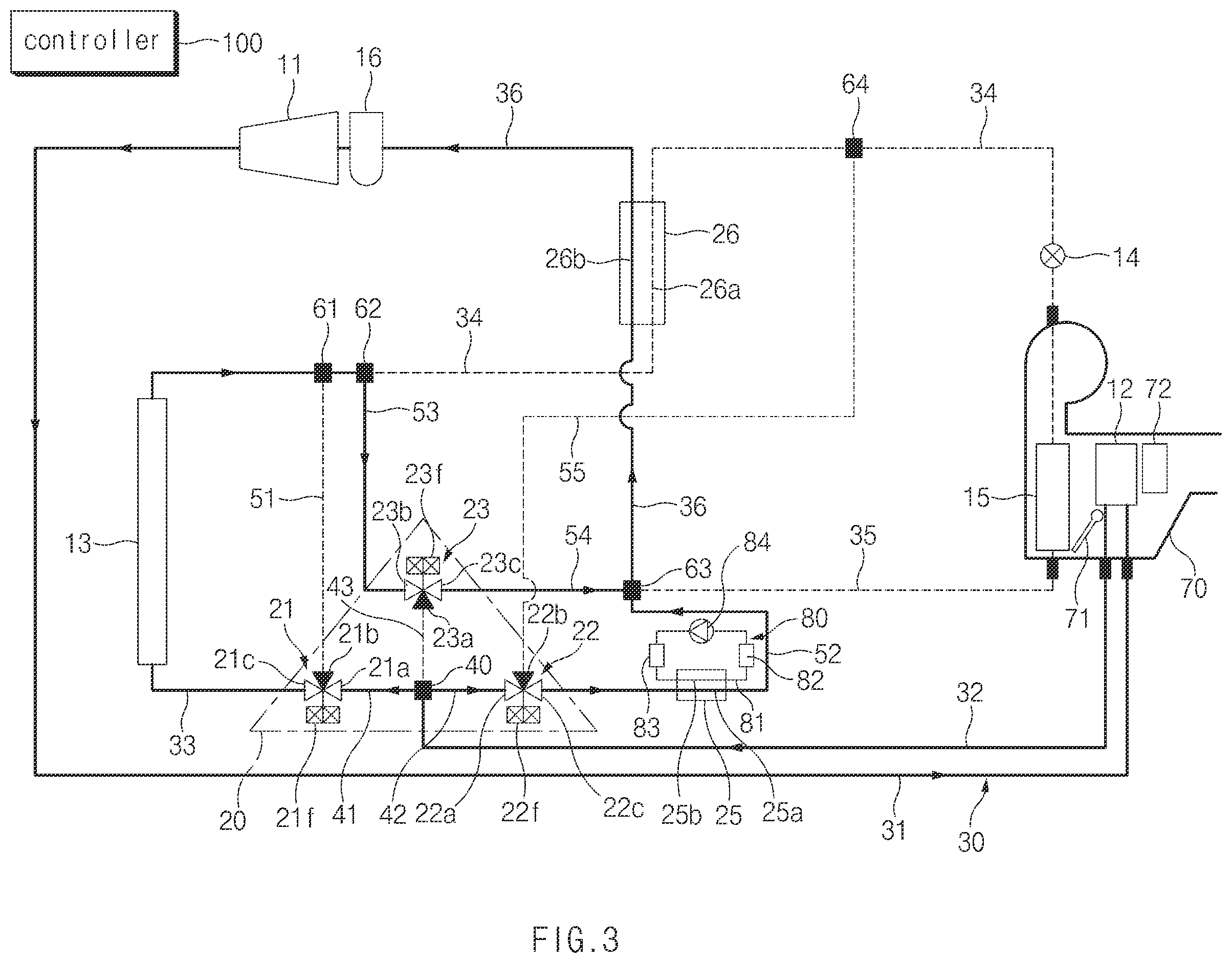 Patent US12552229 Figure 3 – Vehicle HVAC system