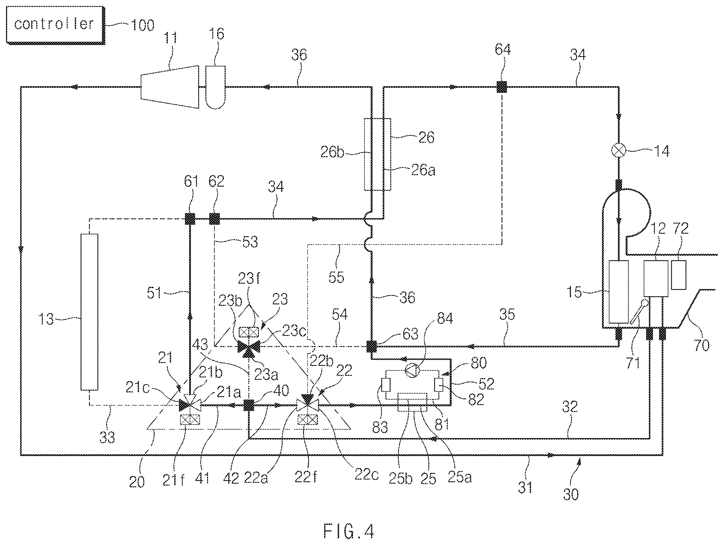 Patent US12552229 Figure 4 – Vehicle HVAC system