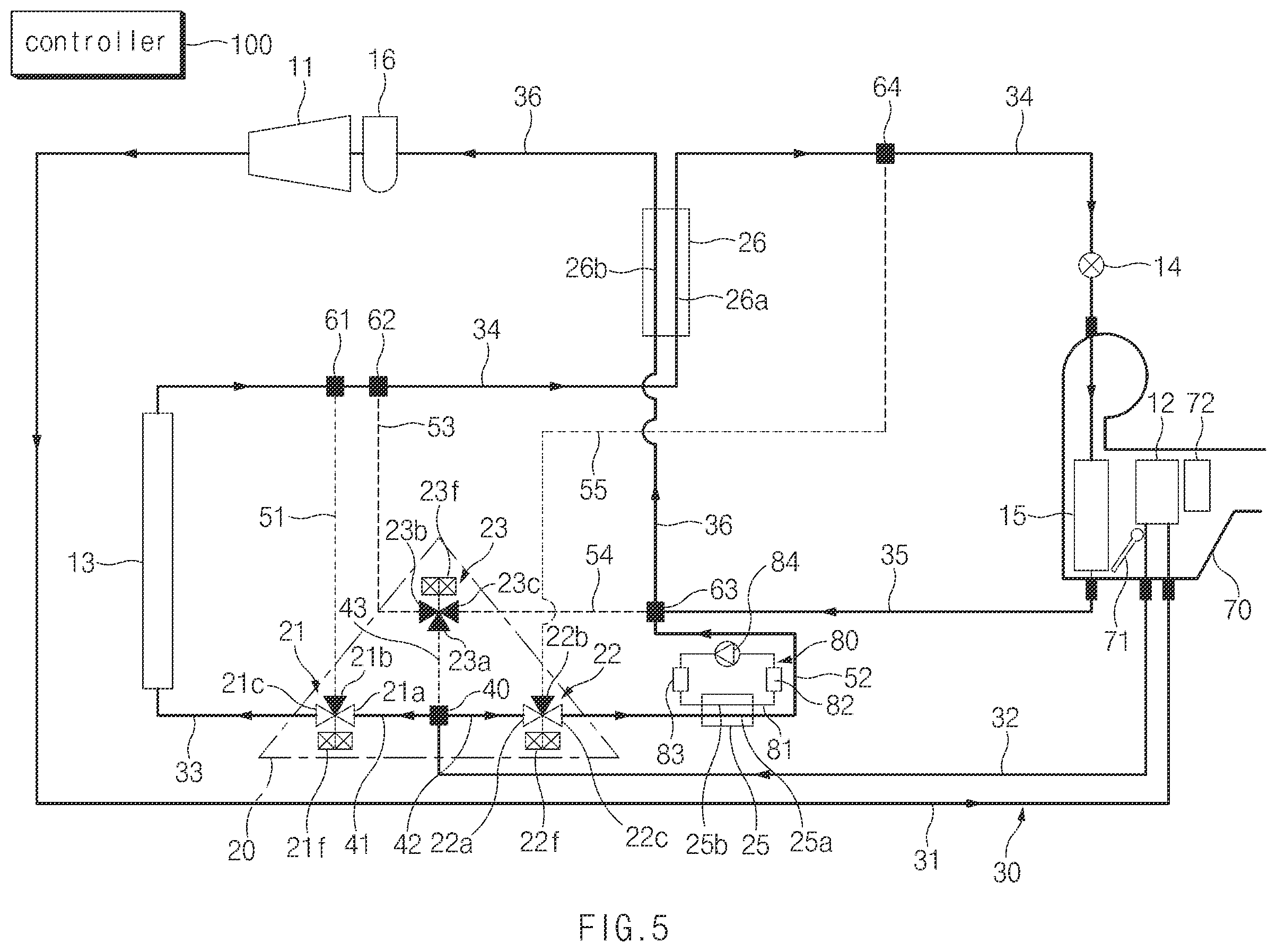 Patent US12552229 Figure 5 – Vehicle HVAC system