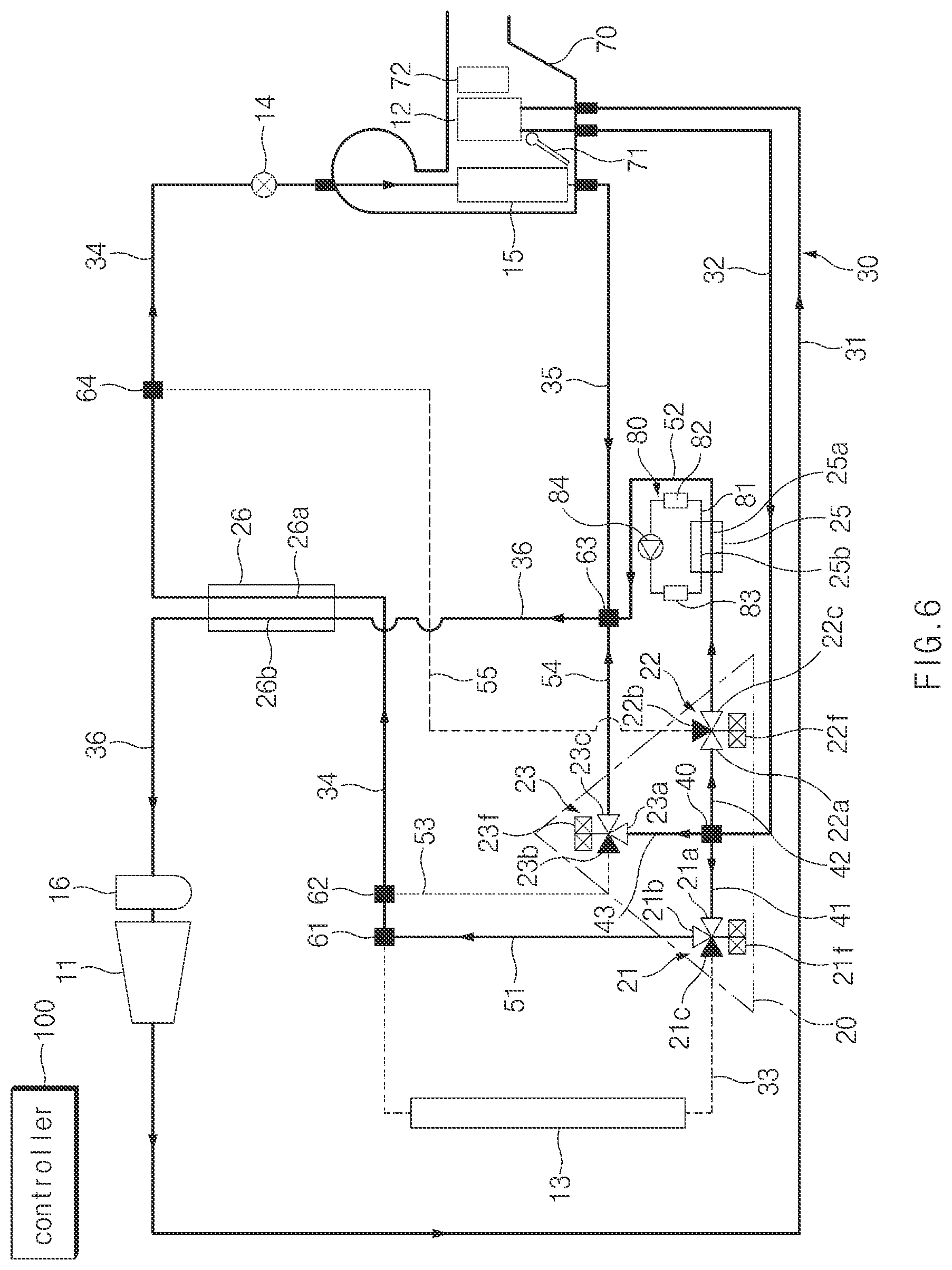 Patent US12552229 Figure 6 – Vehicle HVAC system