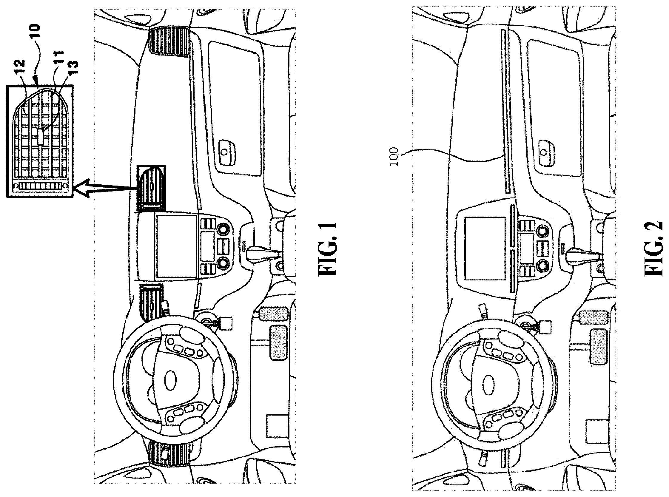 Patent US12552230 — Wind direction controlling device of slim-type air vent for automobile — Figure 1