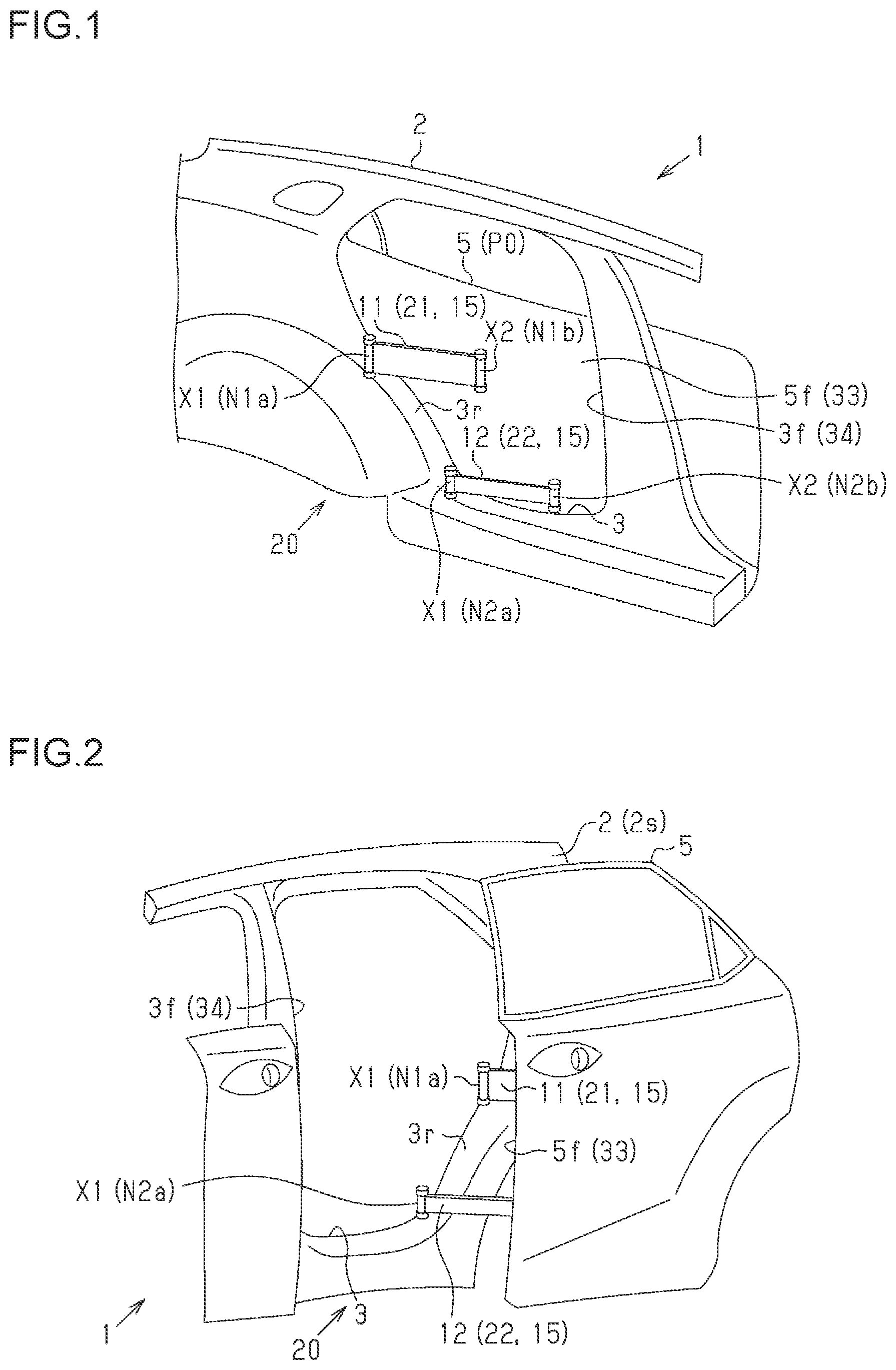 Patent US12552232 Figure 1 – Vehicle door device