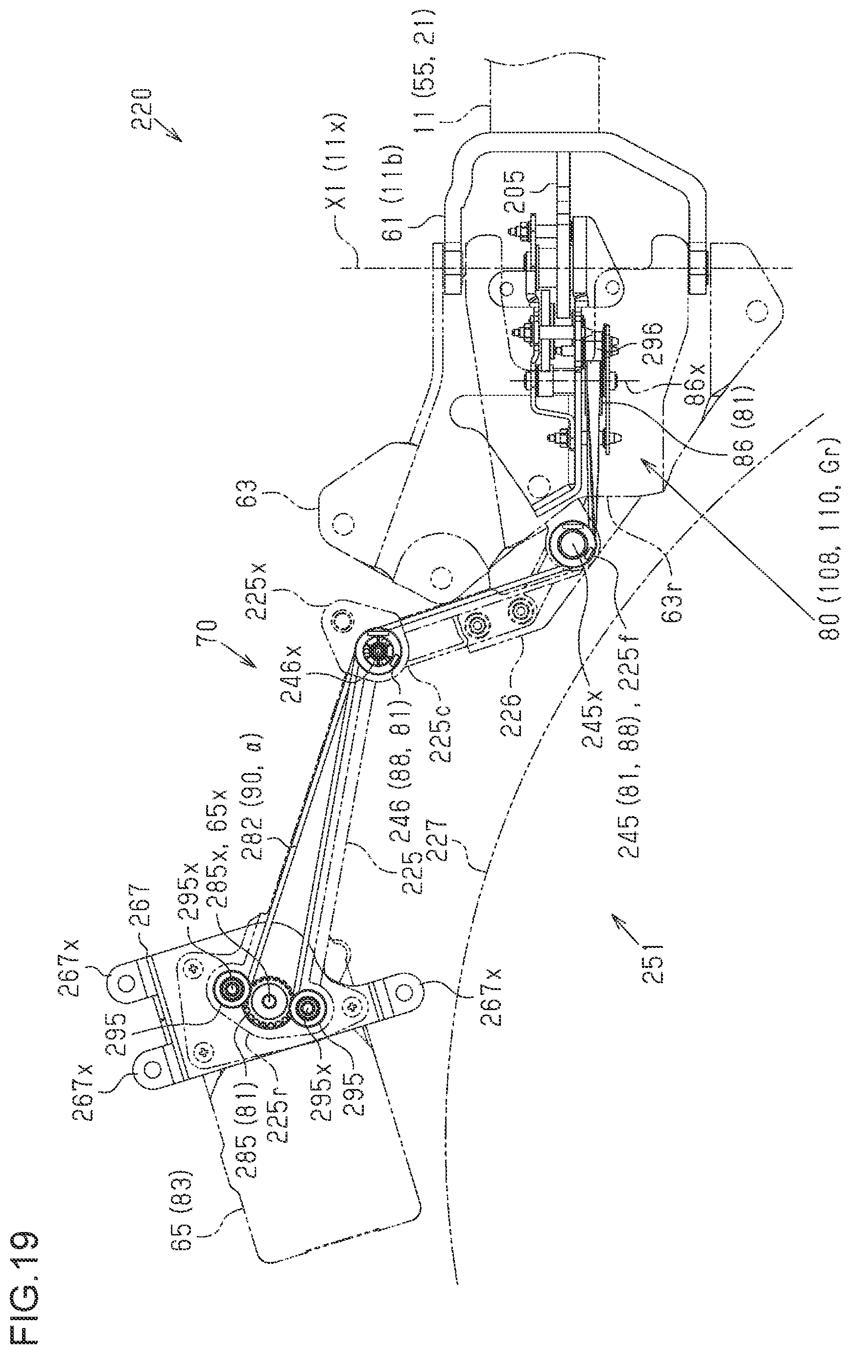 Patent US12552232 Figure 18 – Vehicle door device