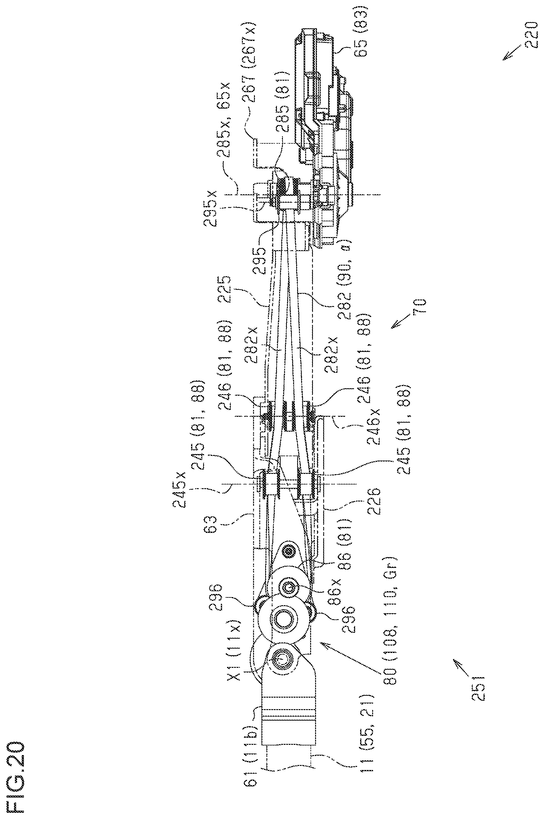 Patent US12552232 Figure 19 – Vehicle door device