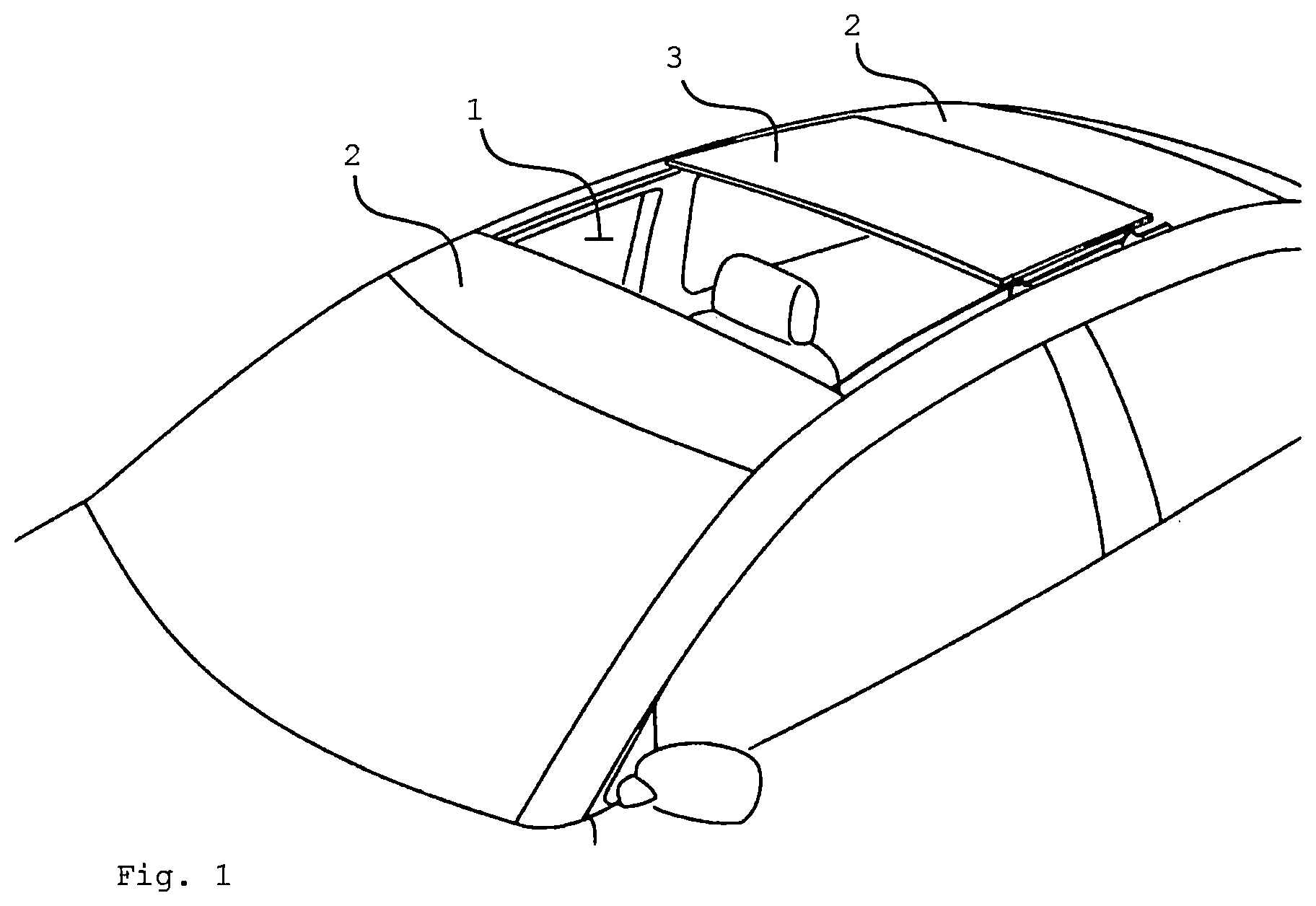 Patent US12552234 Figure 1 – Roof system for a vehicle