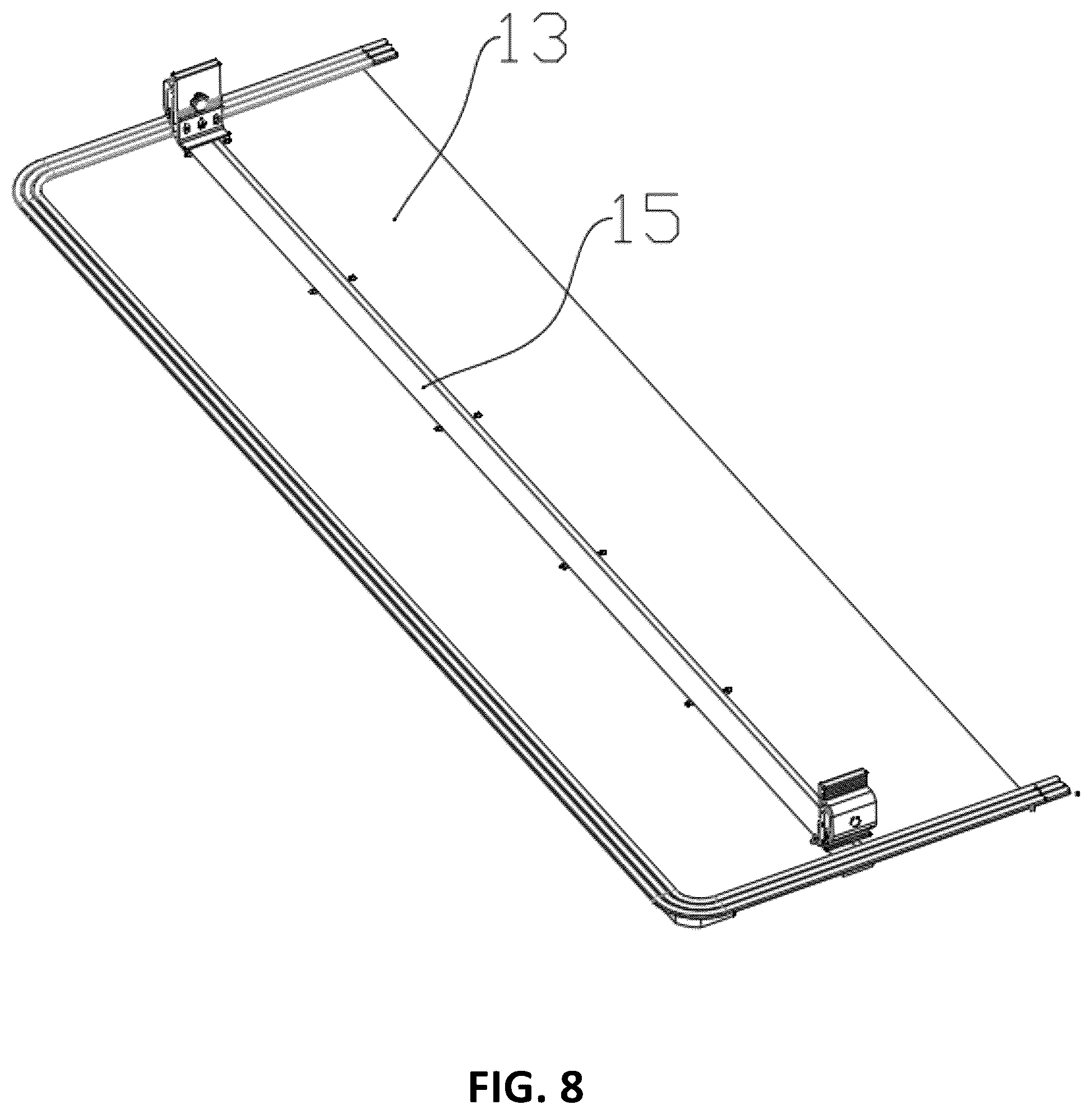 Patent US12552235 Figure 8 – Pickup truck rear compartment cover