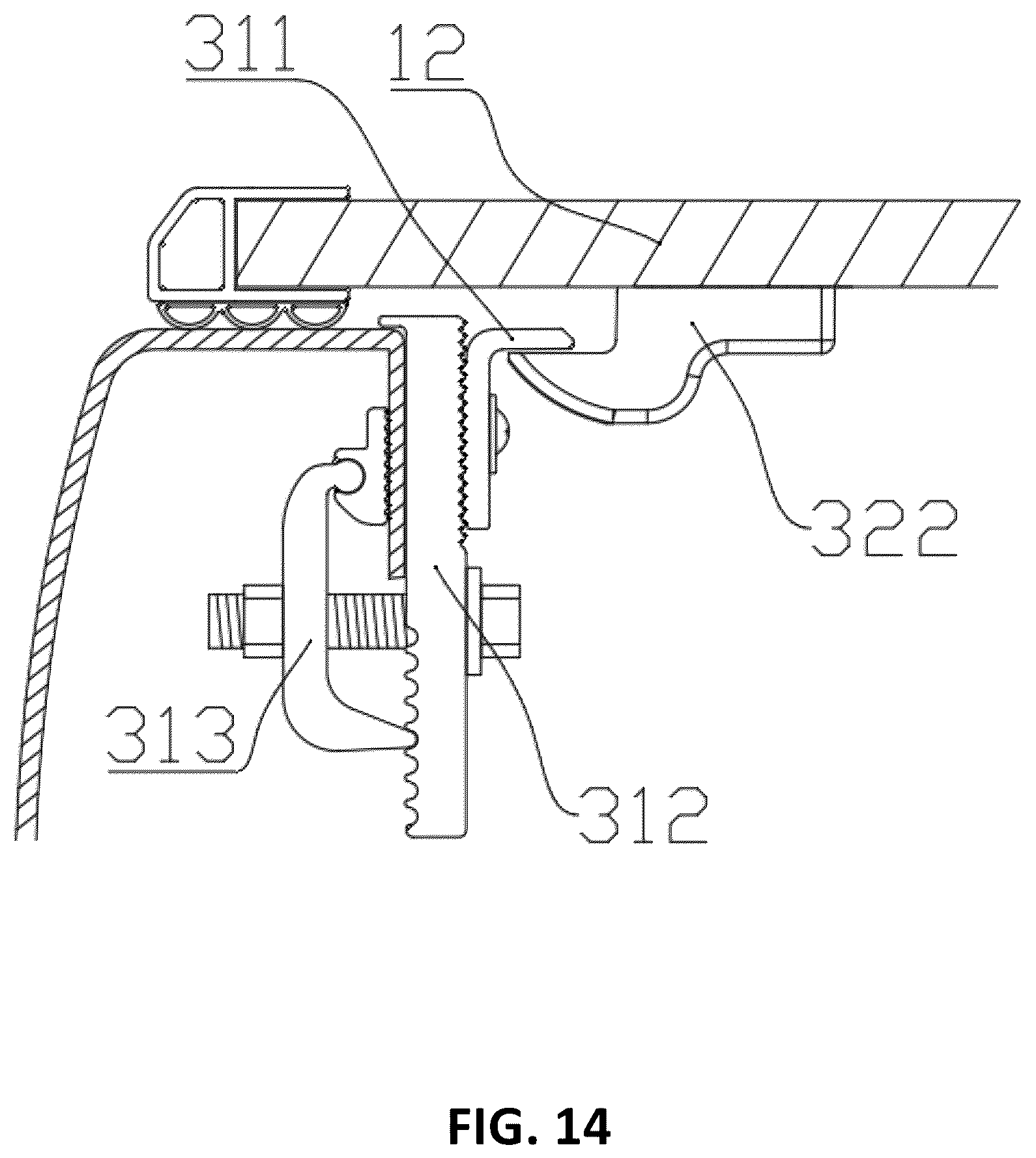 Patent US12552235 Figure 14 – Pickup truck rear compartment cover