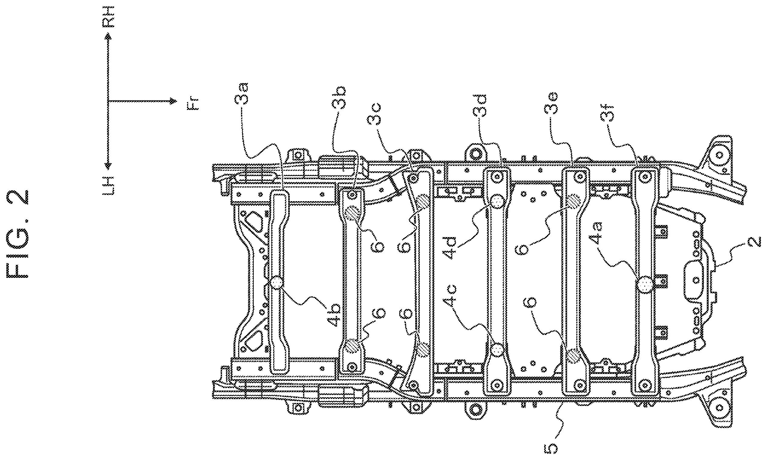 Patent US12552237 Figure 2 – Vehicle mounting structure of battery pack