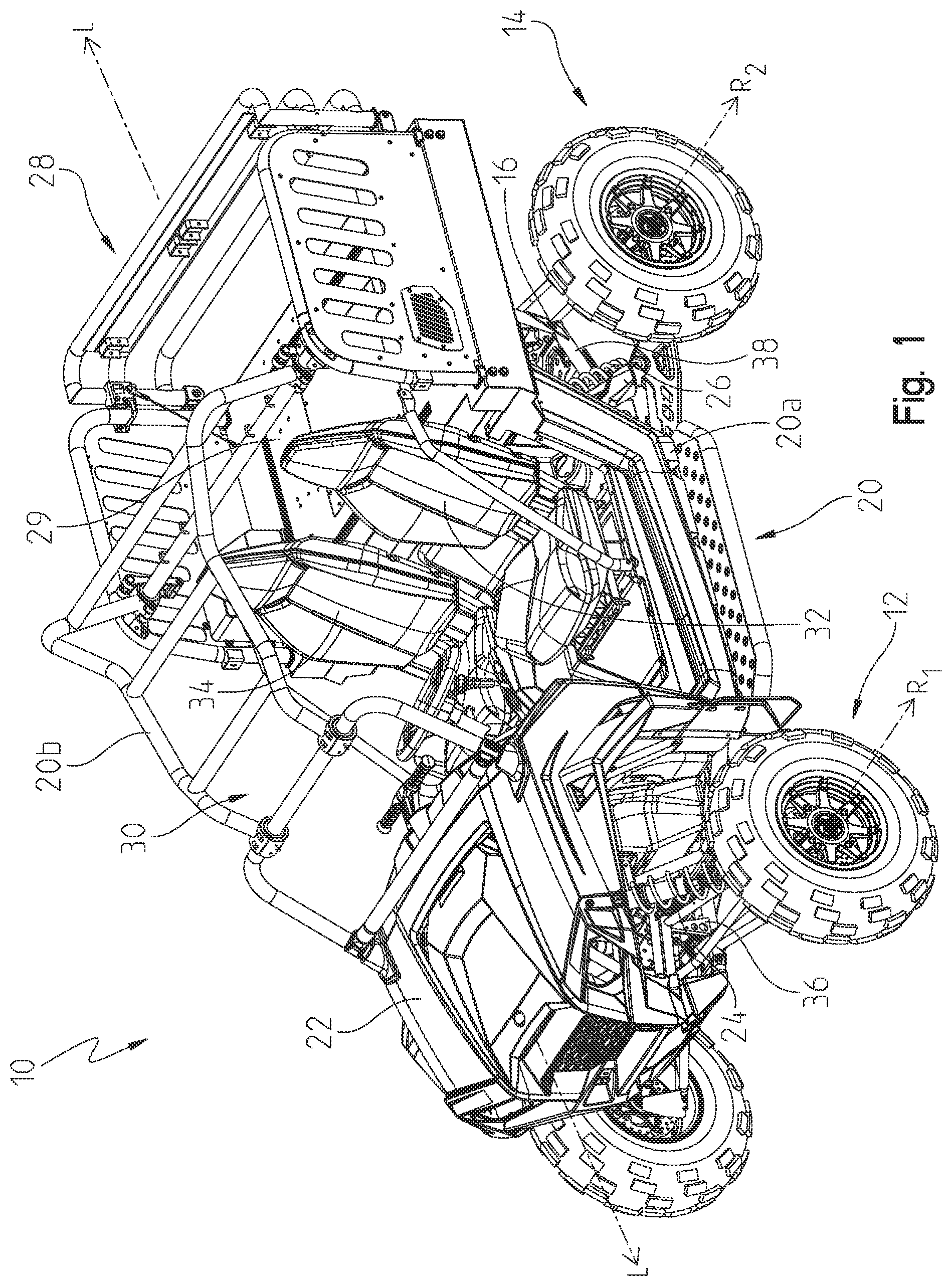 Patent US12552238 Figure 1 – Powertrain for a utility vehicle