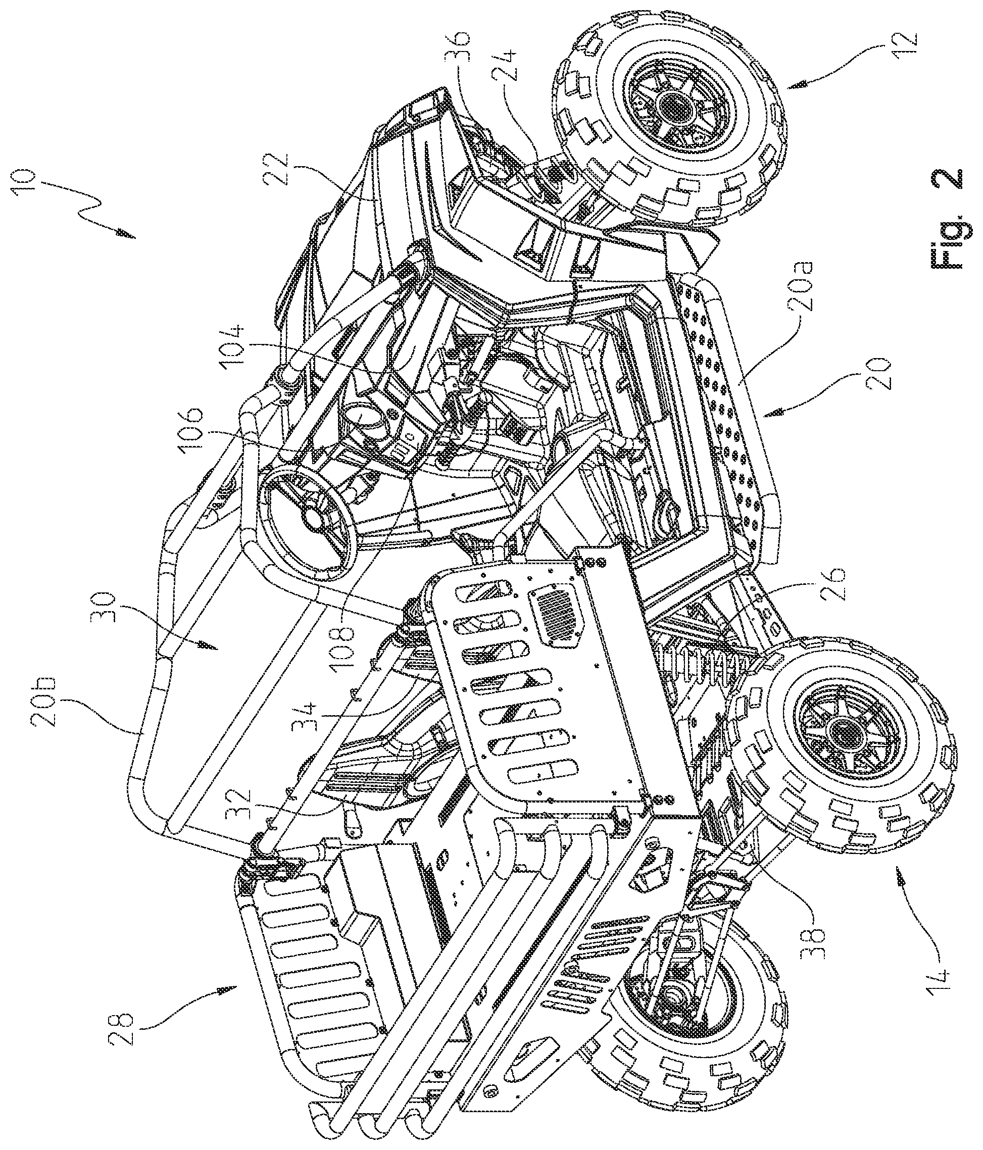 Patent US12552238 Figure 2 – Powertrain for a utility vehicle