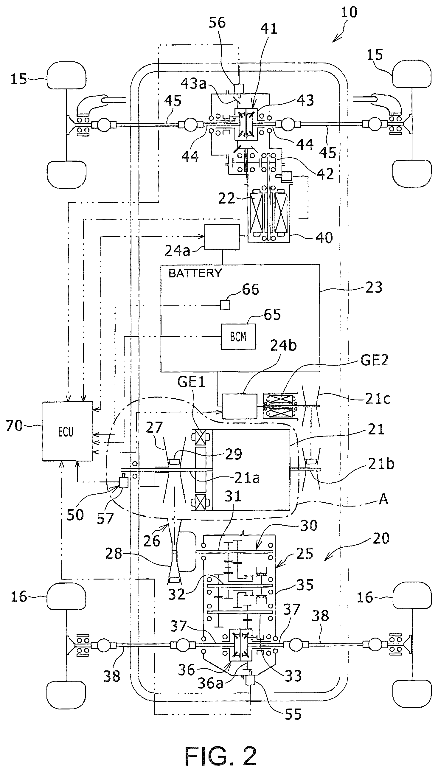 Patent US12552240 Figure 2 – Hybrid vehicle