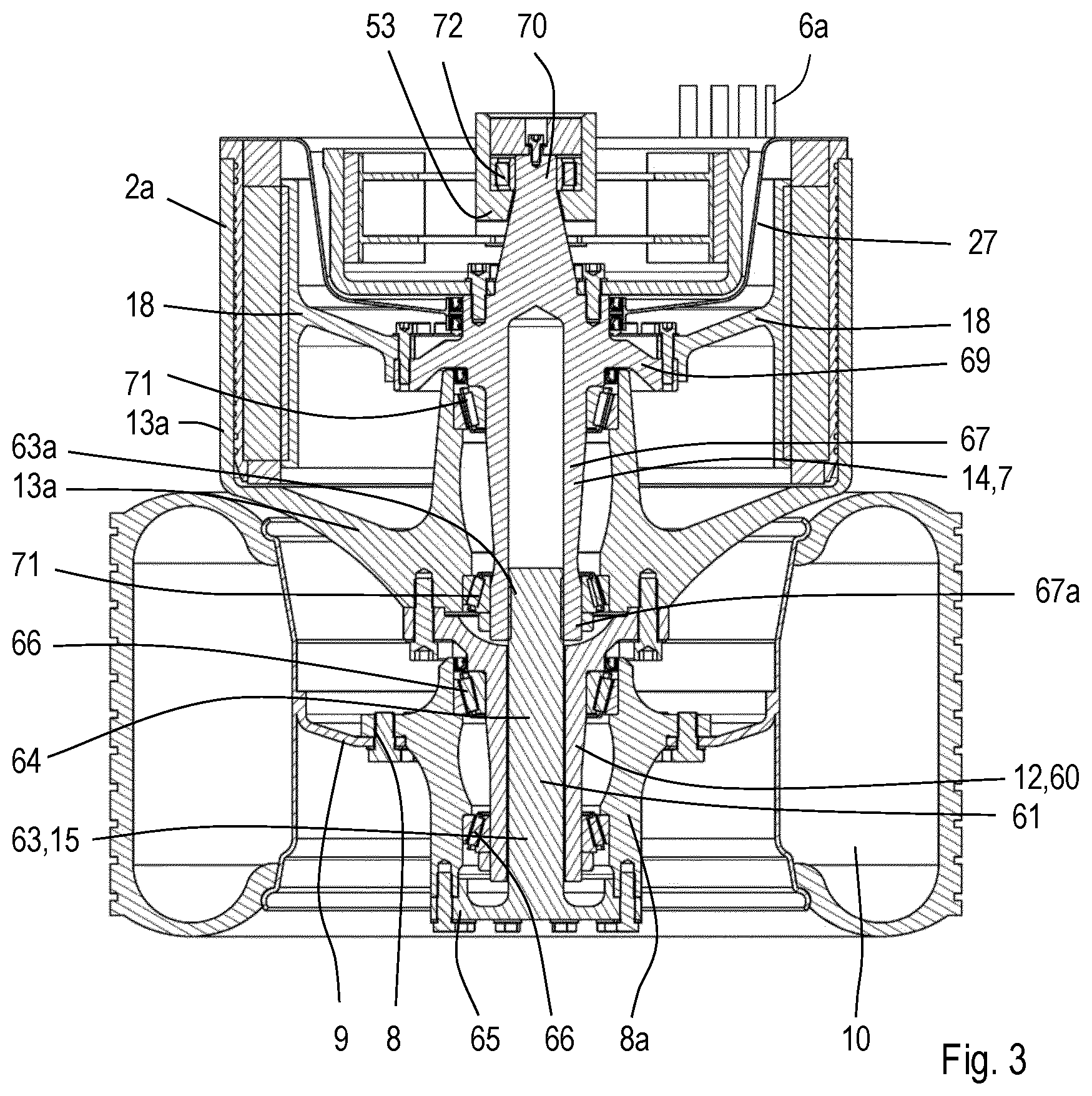 Patent US12552241 Figure 3 – Truck axle with direct drive electric motors