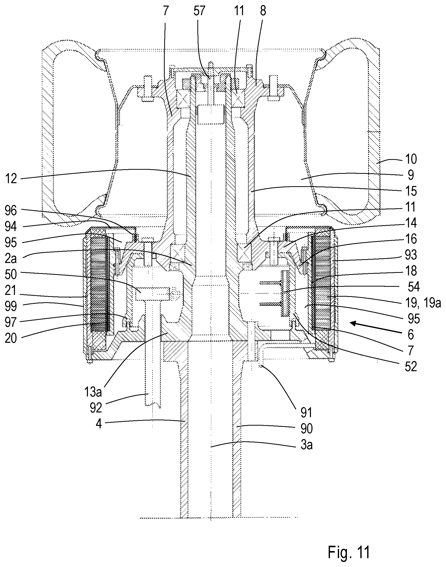 Patent US12552241 Figure 8 – Truck axle with direct drive electric motors