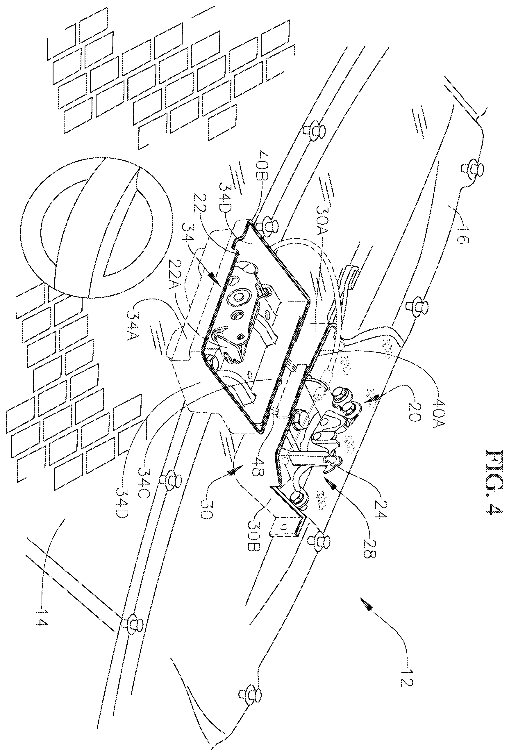 Patent US12552242 Figure 4 – Vehicle front end assembly