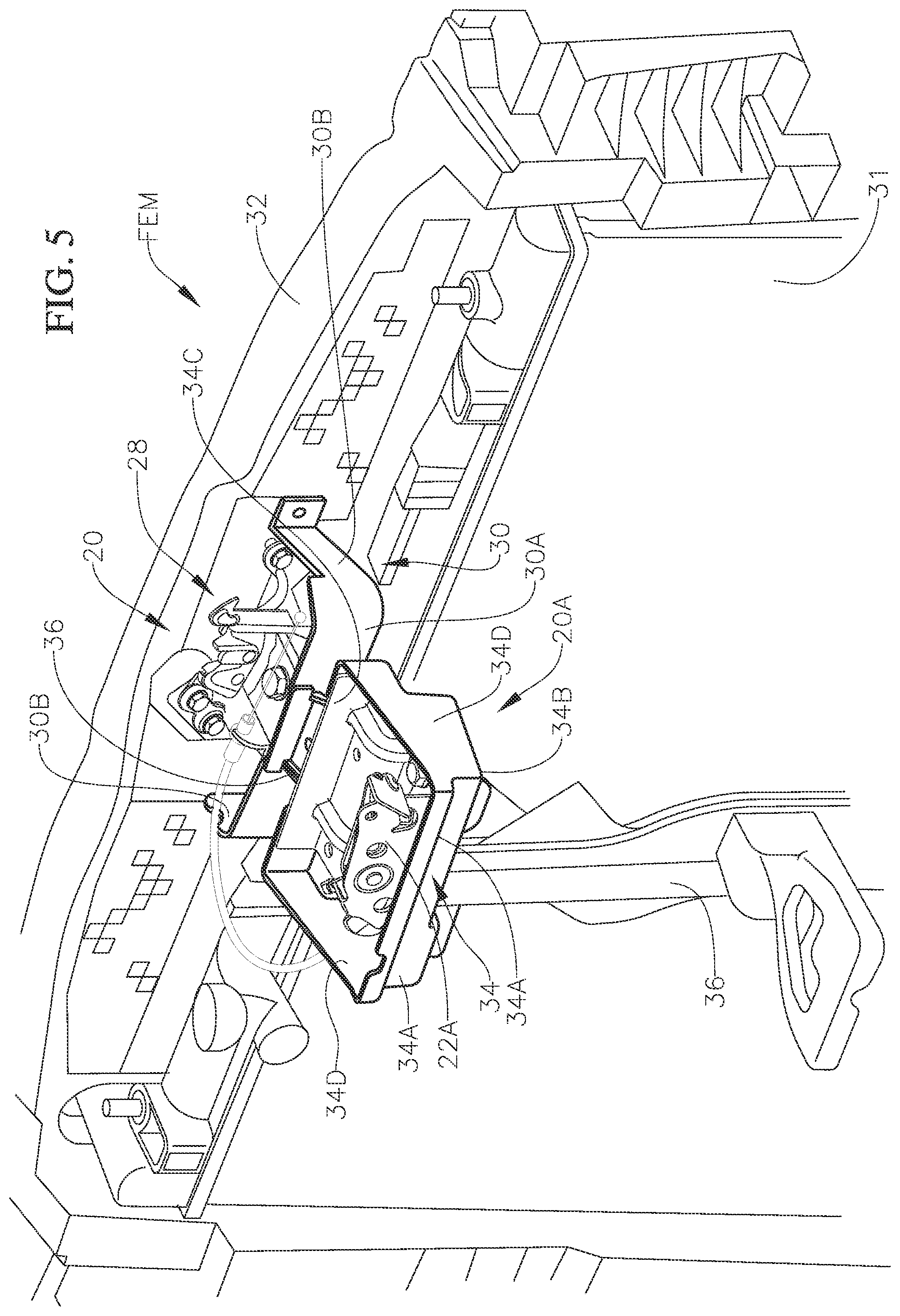 Patent US12552242 Figure 5 – Vehicle front end assembly